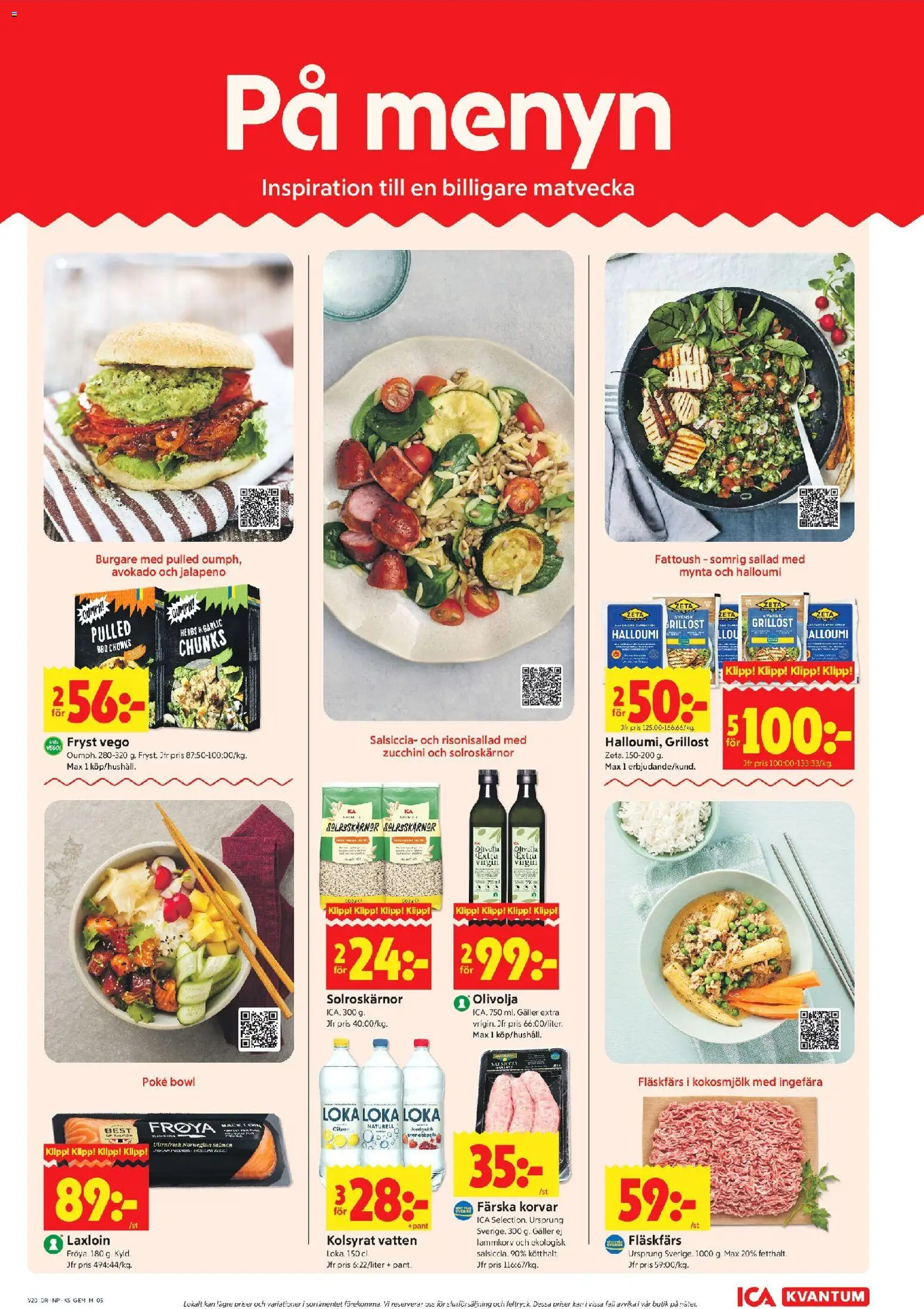ICA Kvantum reklamblad aktuell från 11.05.2026 | Sida: 5 | Produkter: Loka, Grillost, Halloumi, Zucchini