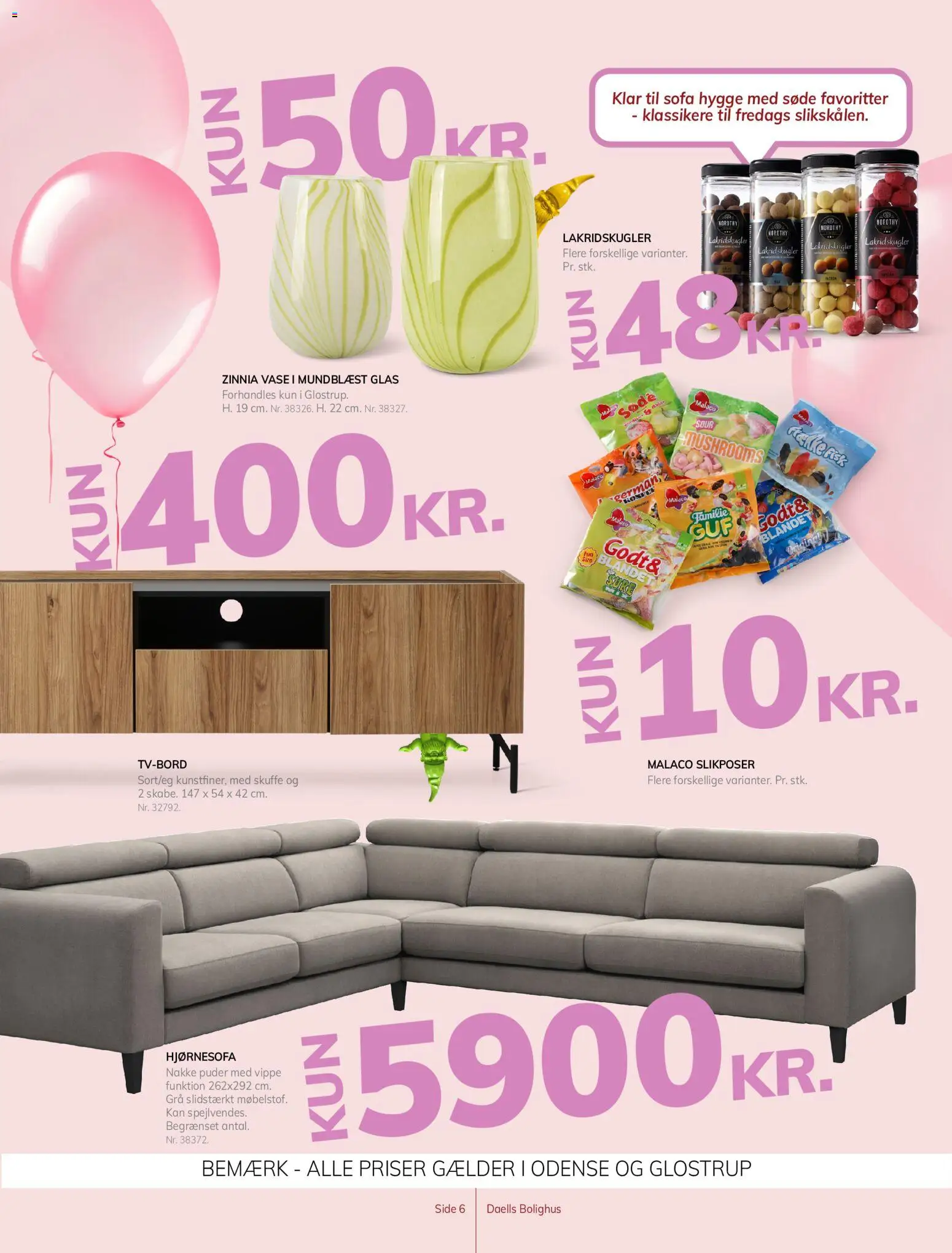 Daells Bolighus tilbudsavis – gyldig fra 15.05.2026 | Side: 6 | Produkter: Fisk, Sofa, Vase, Hjørnesofa
