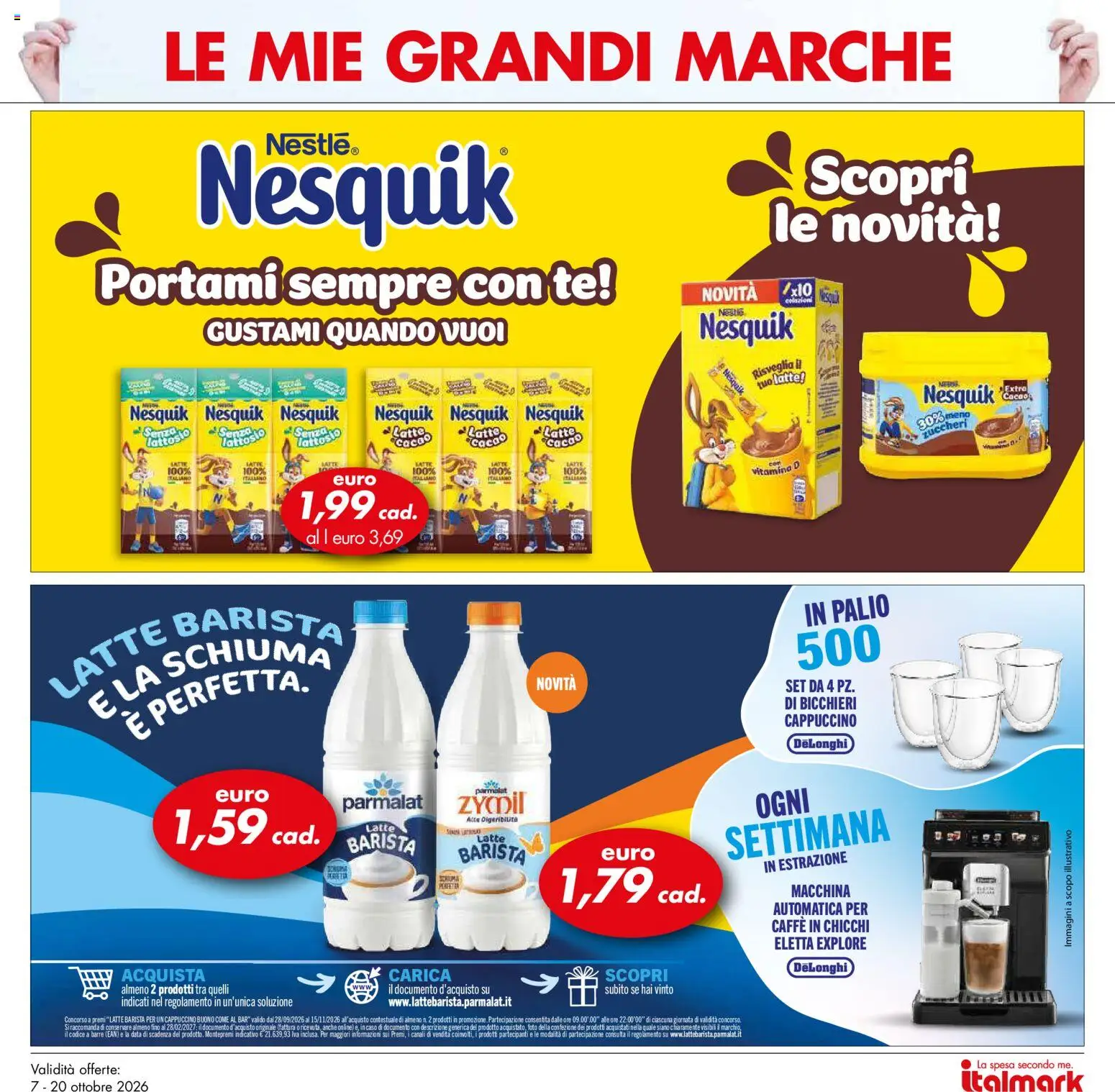 Volantino Italmark del 07/10/2026 | Pagina: 38 | Prodotti: Schiuma, Latte, Data, Cacao