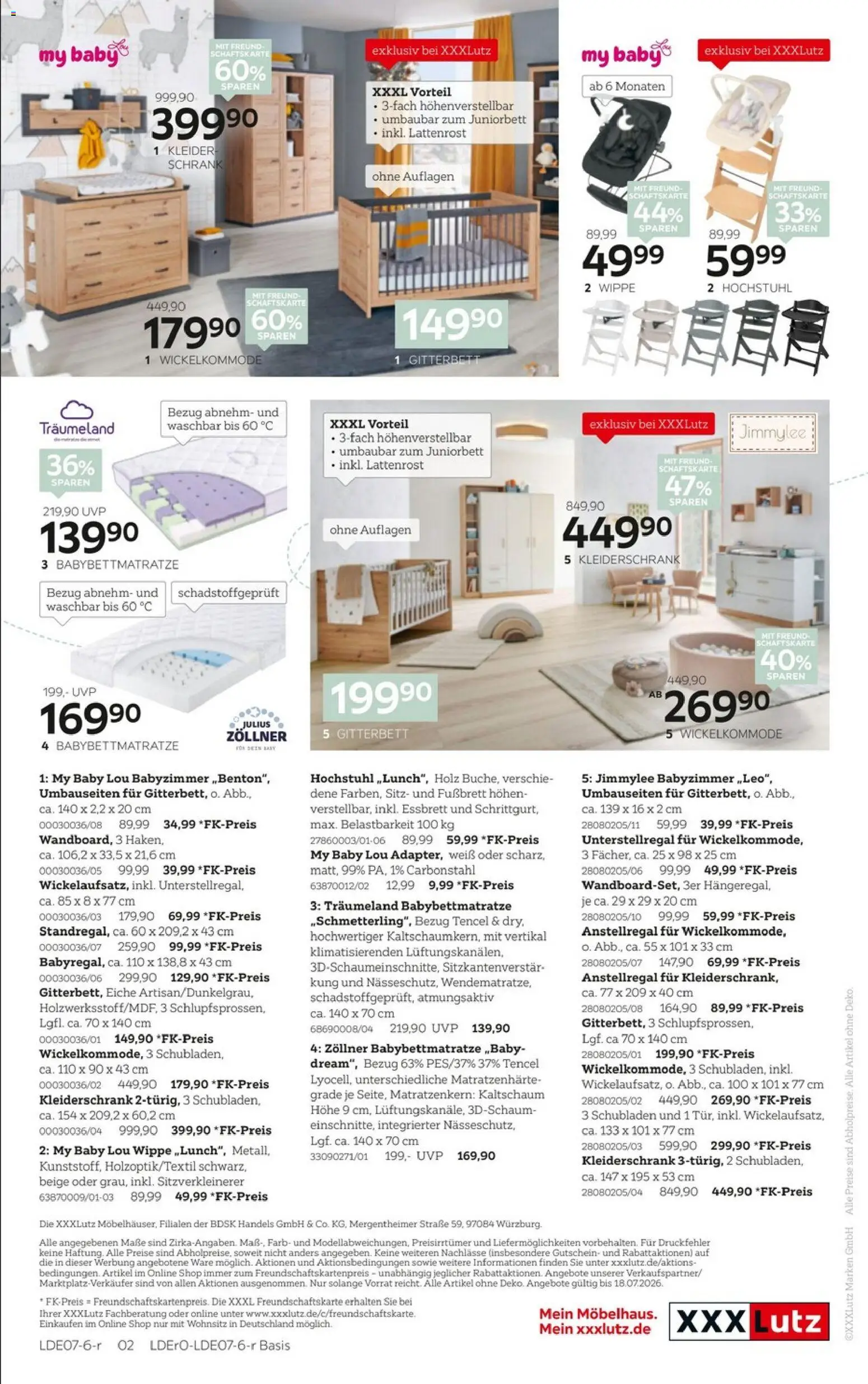 XXXLutz Baby Spezial – gültig ab 27.06.2026 | Seite: 12 | Produkte: Kleiderschrank, Lattenrost, Schrank
