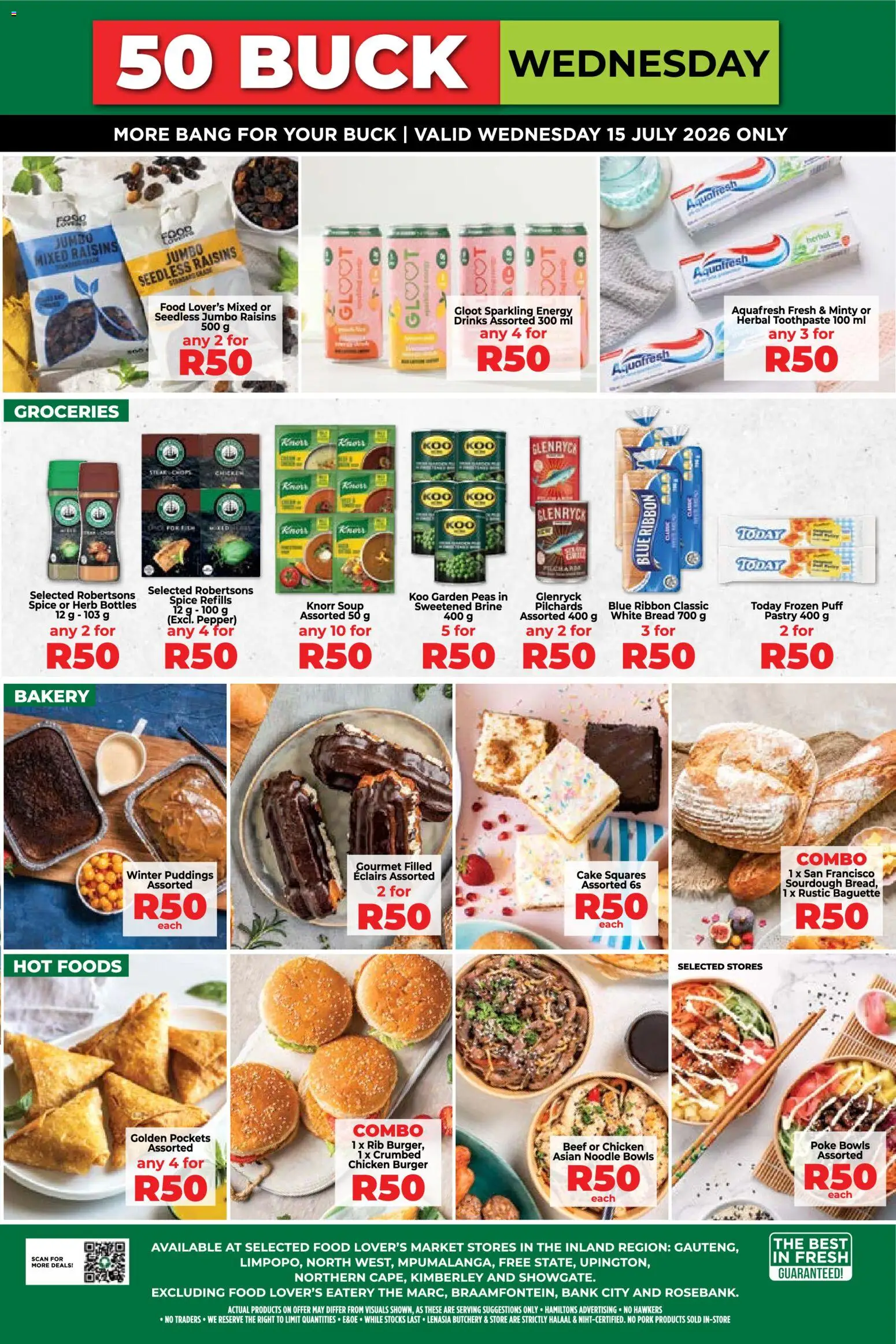 New Food Lover's Market catalogue – valid from 15/07/2026 | Page: 2 | Products: Cake, Pork, Bowls, Toothpaste