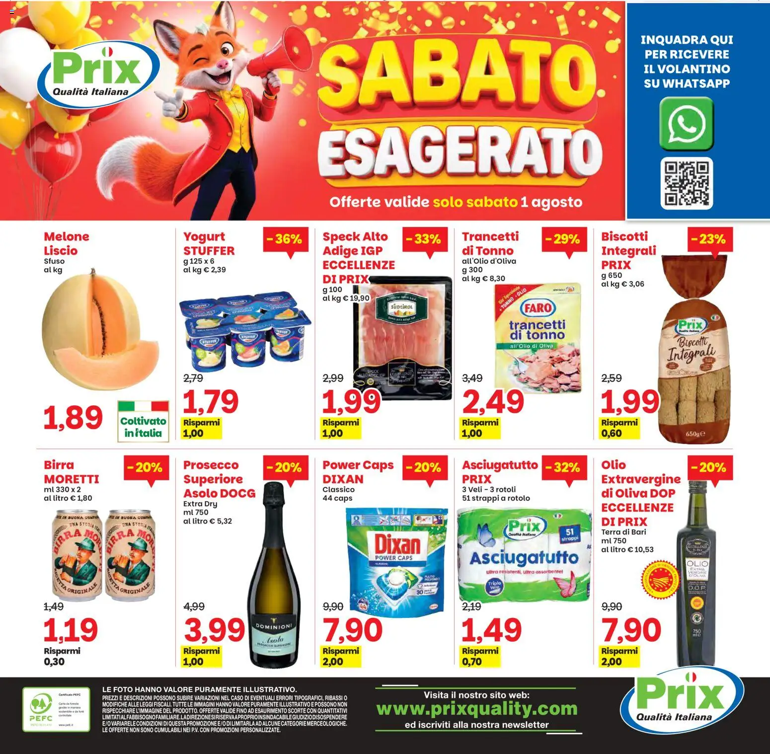 Volantino Prix del 28/07/2026 | Pagina: 24 | Prodotti: Speck, Yogurt, Birra, Melone