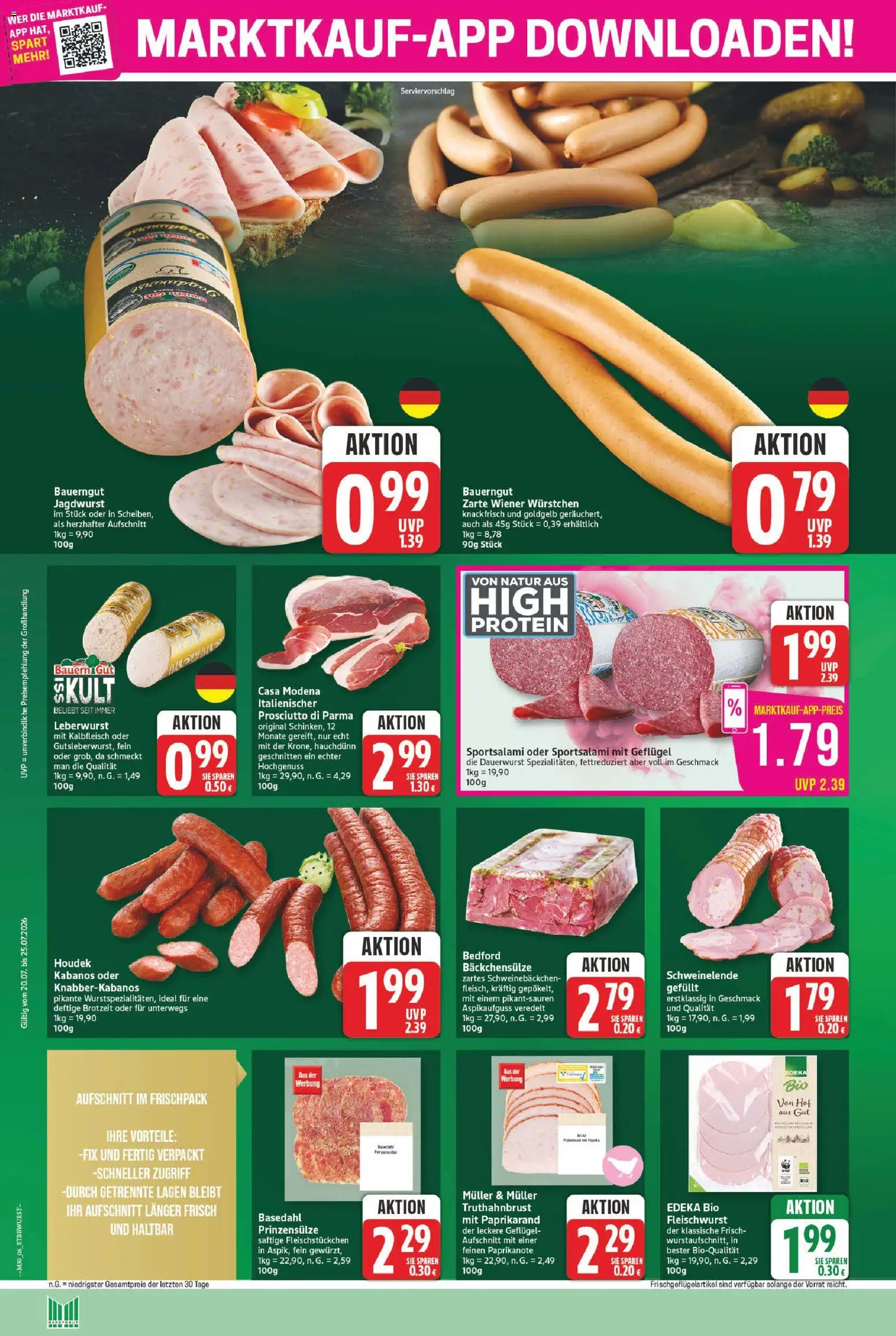 Marktkauf Prospekt – gültig ab 20.07.2026 | Seite: 6 | Produkte: Putenbrust, Wiener wurstchen, Paprika, Bauerngut