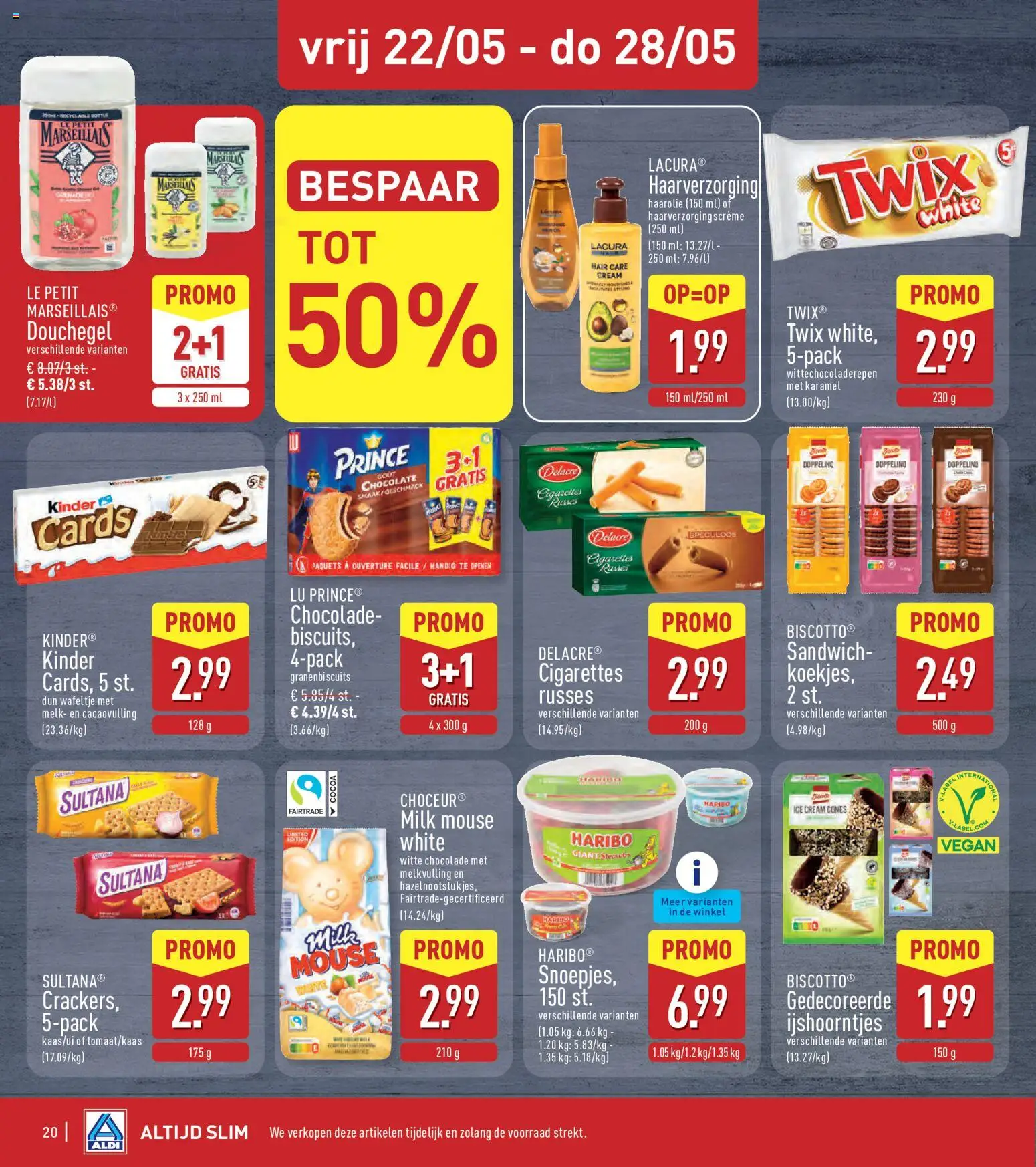 {H1} | Pagina: 20 | Producten: Koekjes, Douchegel, Melk, Chocolade