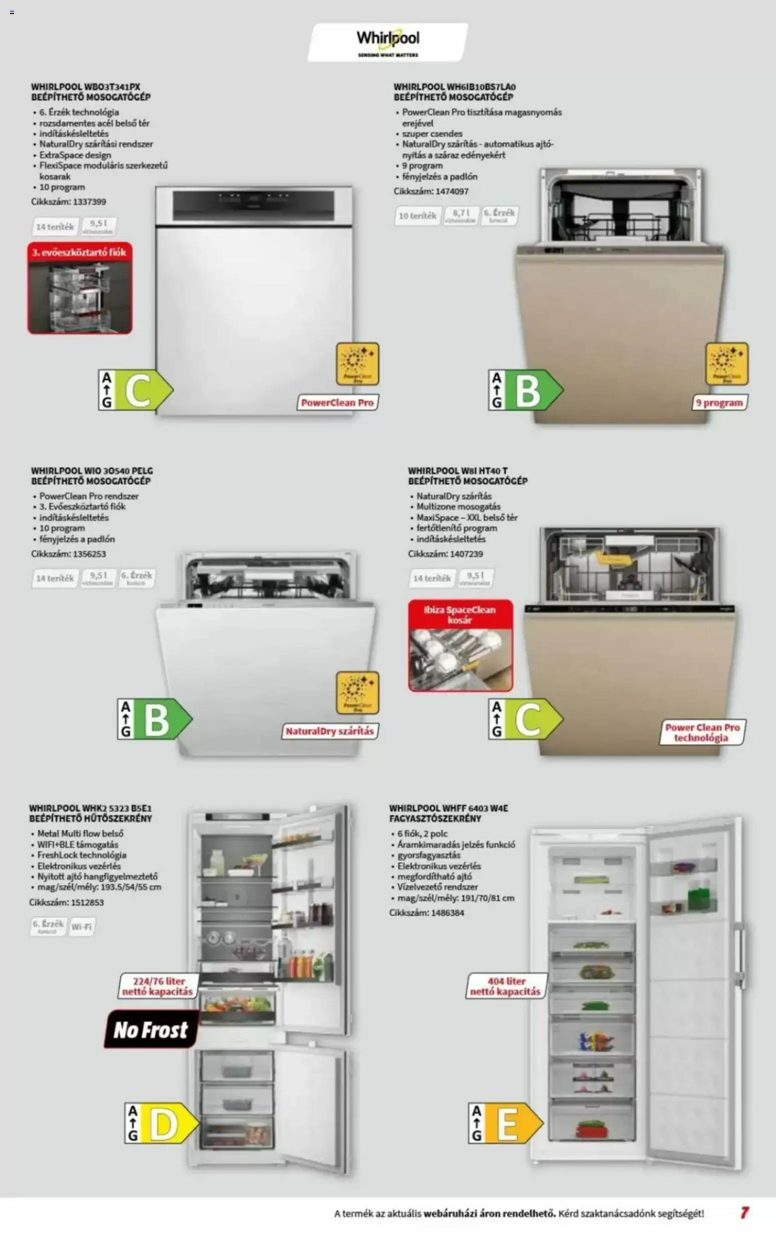 Media Markt akciós ujság - amely érvényes a következő dátumtól: 03.06.2026 | Oldal: 7 | Termékek: Hűtőszekrény, Mosogatógép, Fagyasztószekrény, Polc