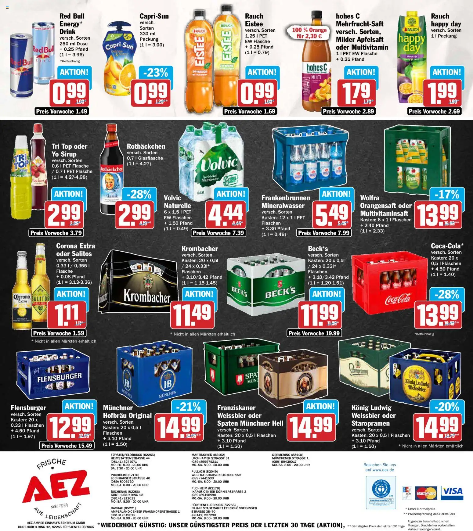 AEZ Prospekt – gültig ab 14.09.2026 | Seite: 16 | Produkte: Apfelsaft, Krombacher, Hohes c, Uhr
