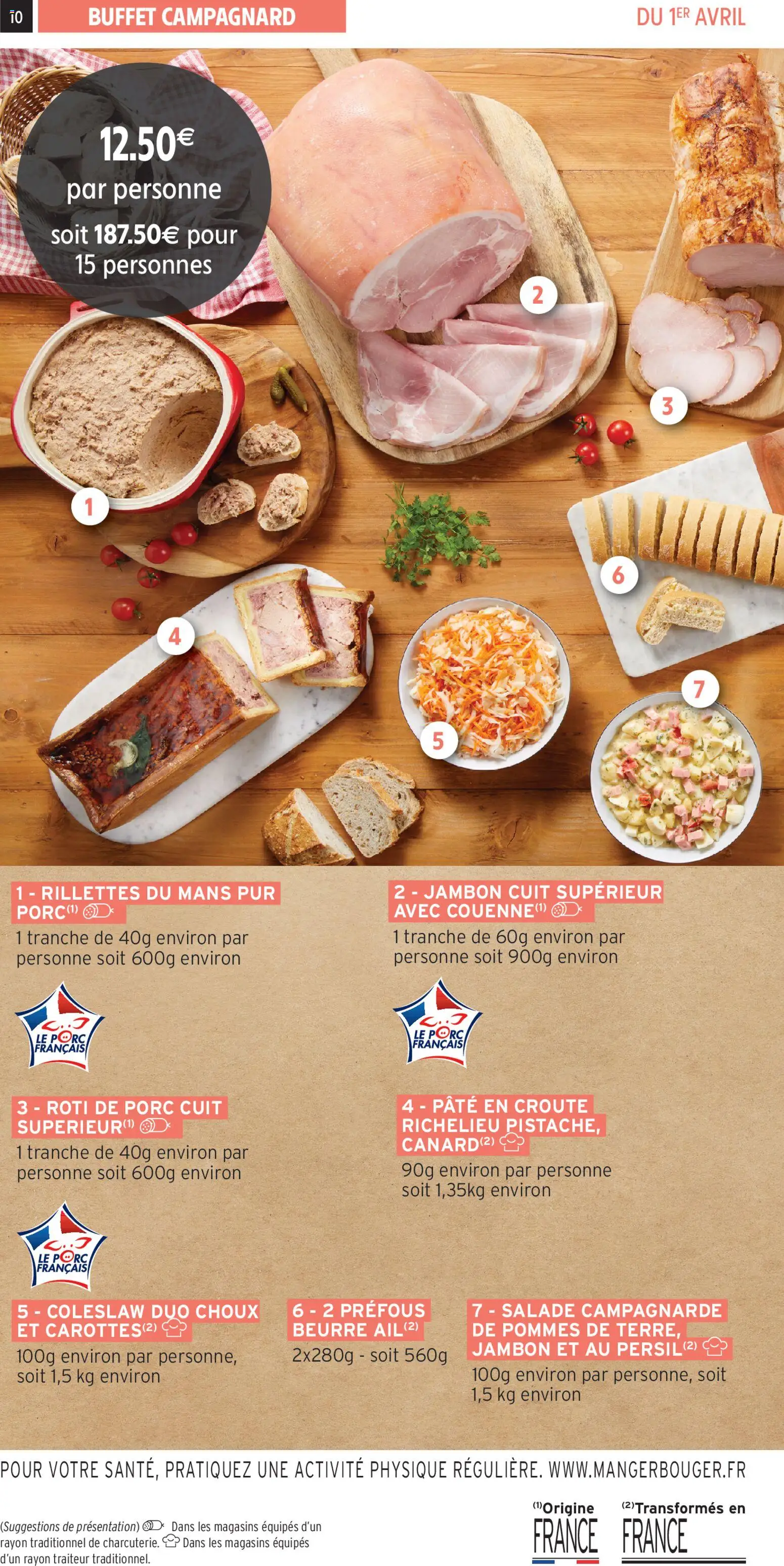 {H1} | Page: 10 | Produits: Salade, Ail, Beurre, Pommes