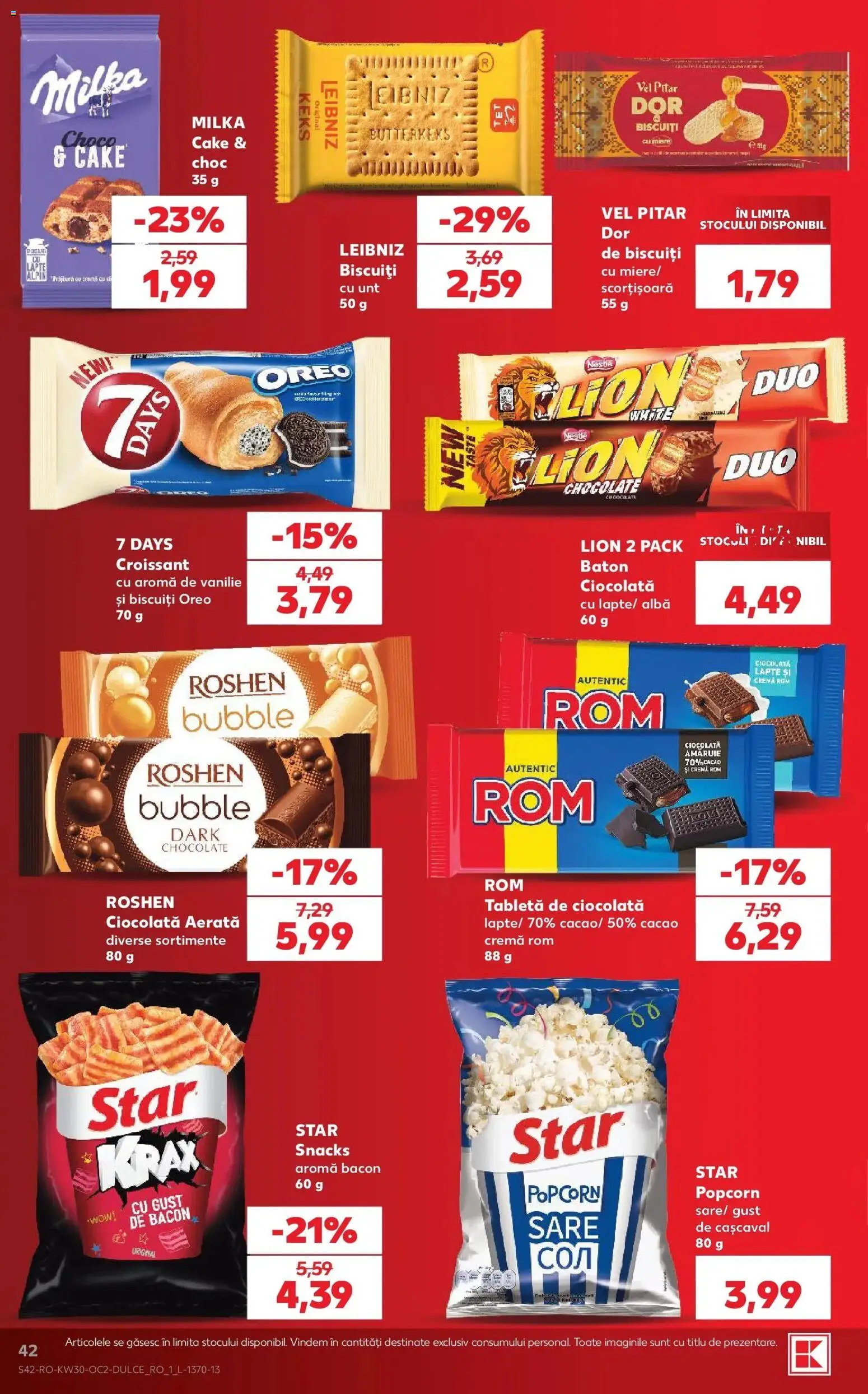 Noul catalog Kaufland – valabil de la 22.07.2026 | Pagină: 42 | Produse: Oreo, Bacon, Unt, Ciocolată
