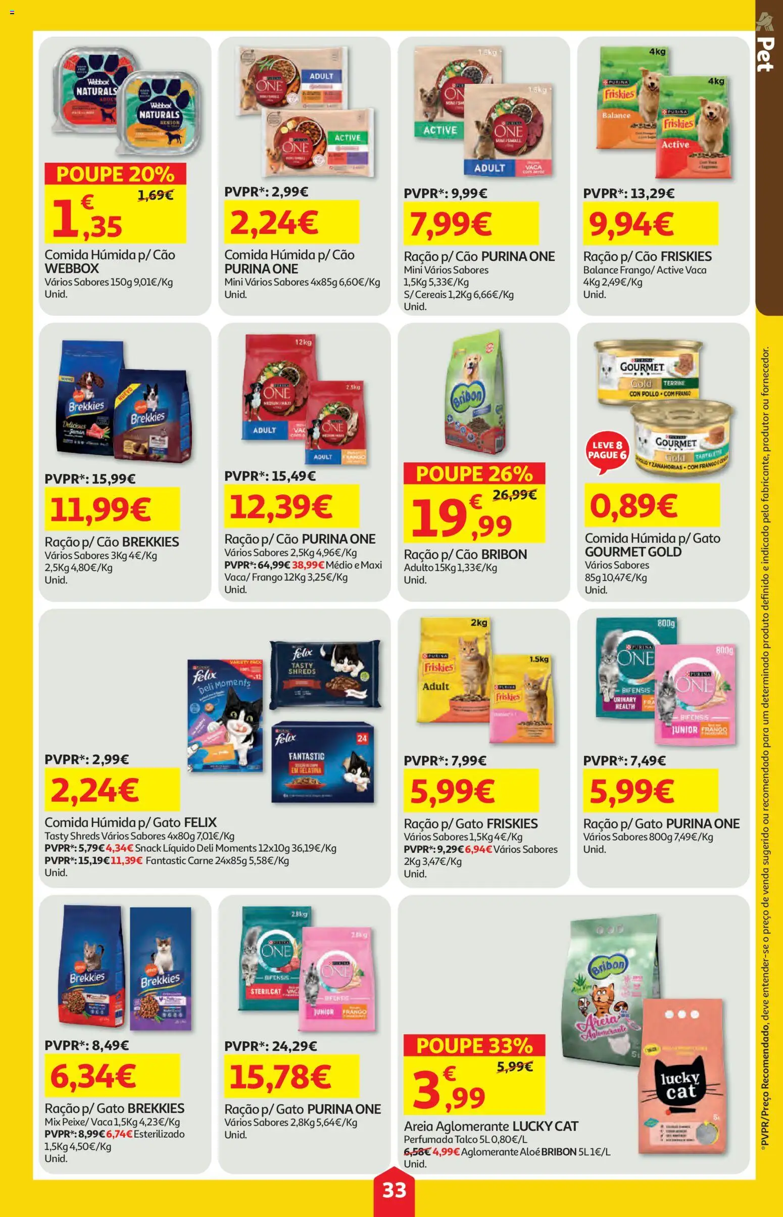 Auchan folheto │ válido de 16/07/2026 | Página: 33 | Produtos: Purina one, Areia, Frango, Carne
