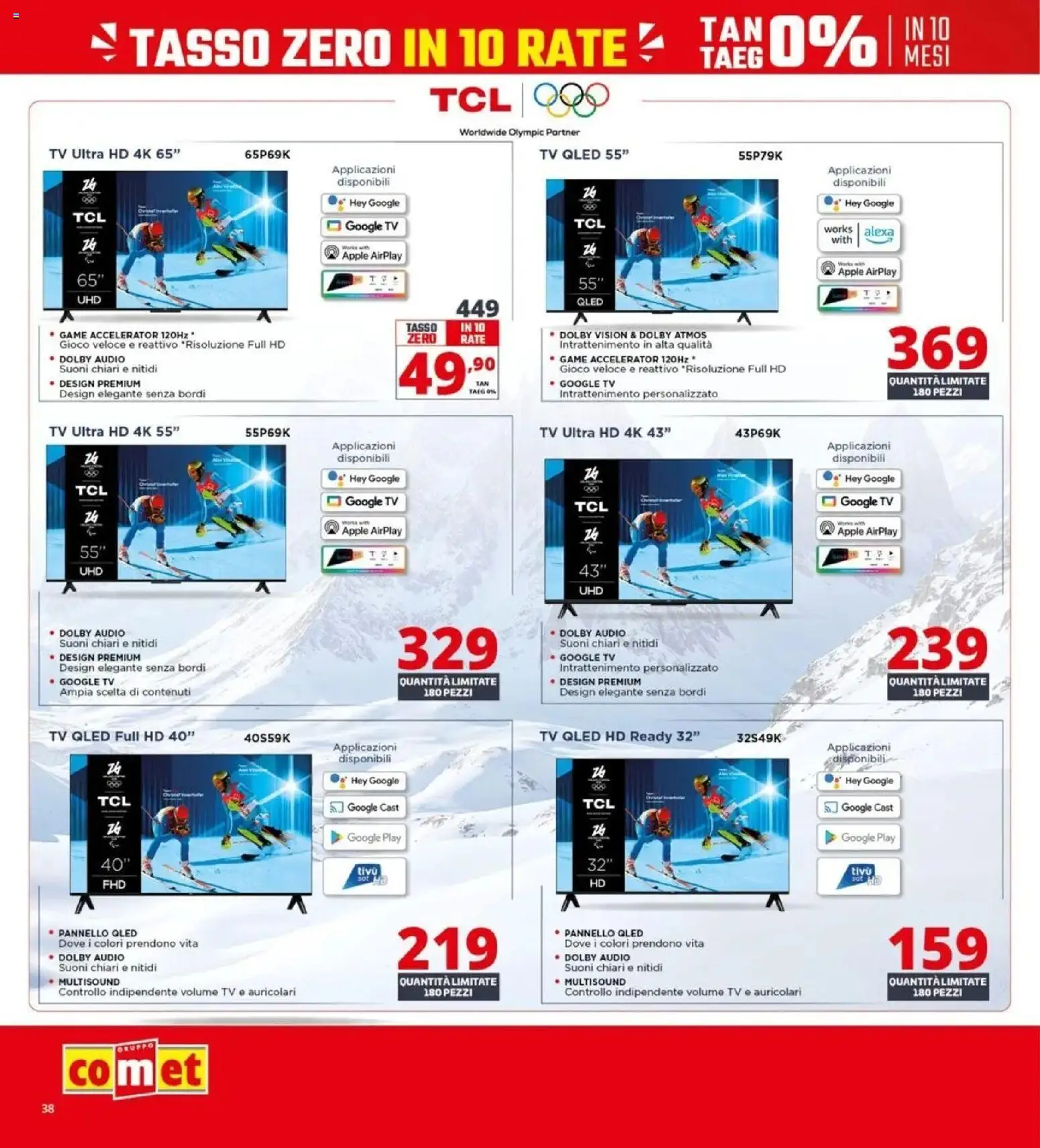 Volantino Comet del 10.04.2026 | Pagina: 38 | Prodotti: Auricolari, TV, Audio, Gioco