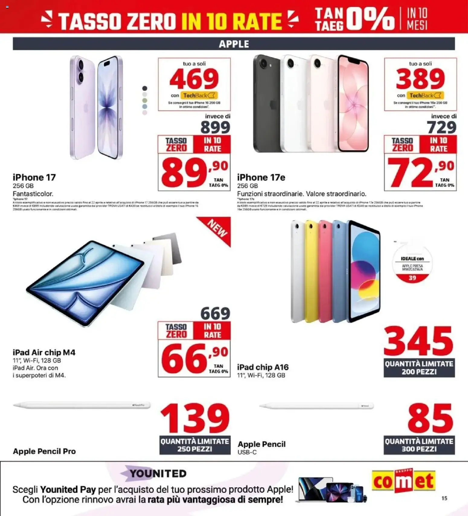 Volantino Comet del 10.04.2026 | Pagina: 15 | Prodotti: Iphone, Ipad, Presa