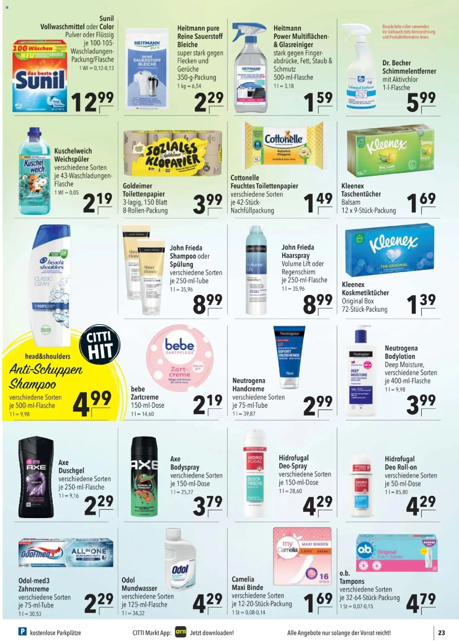 CITTI tilbudsavis – gyldig fra 30/09/2026 | Side: 23 | Produkter: Shampoo, Balsam, Creme, Håndcreme