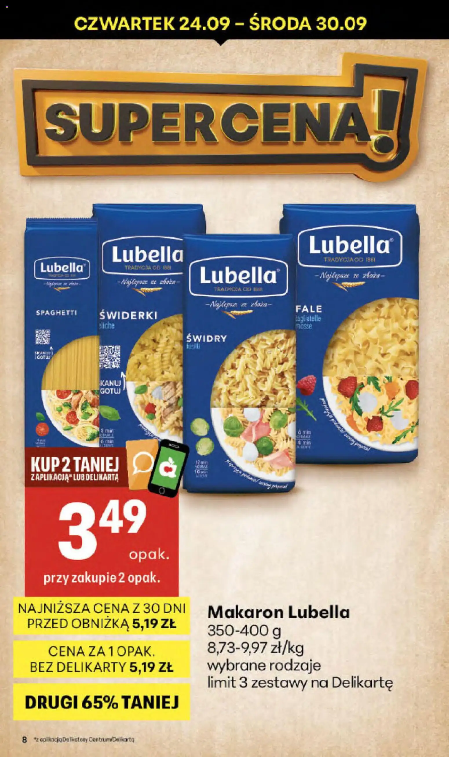 Delikatesy Centrum gazetka - Sklepy Własne od 24.09.2026 | Strona: 8 | Produkty: Spaghetti, Tagliatelle, Makaron