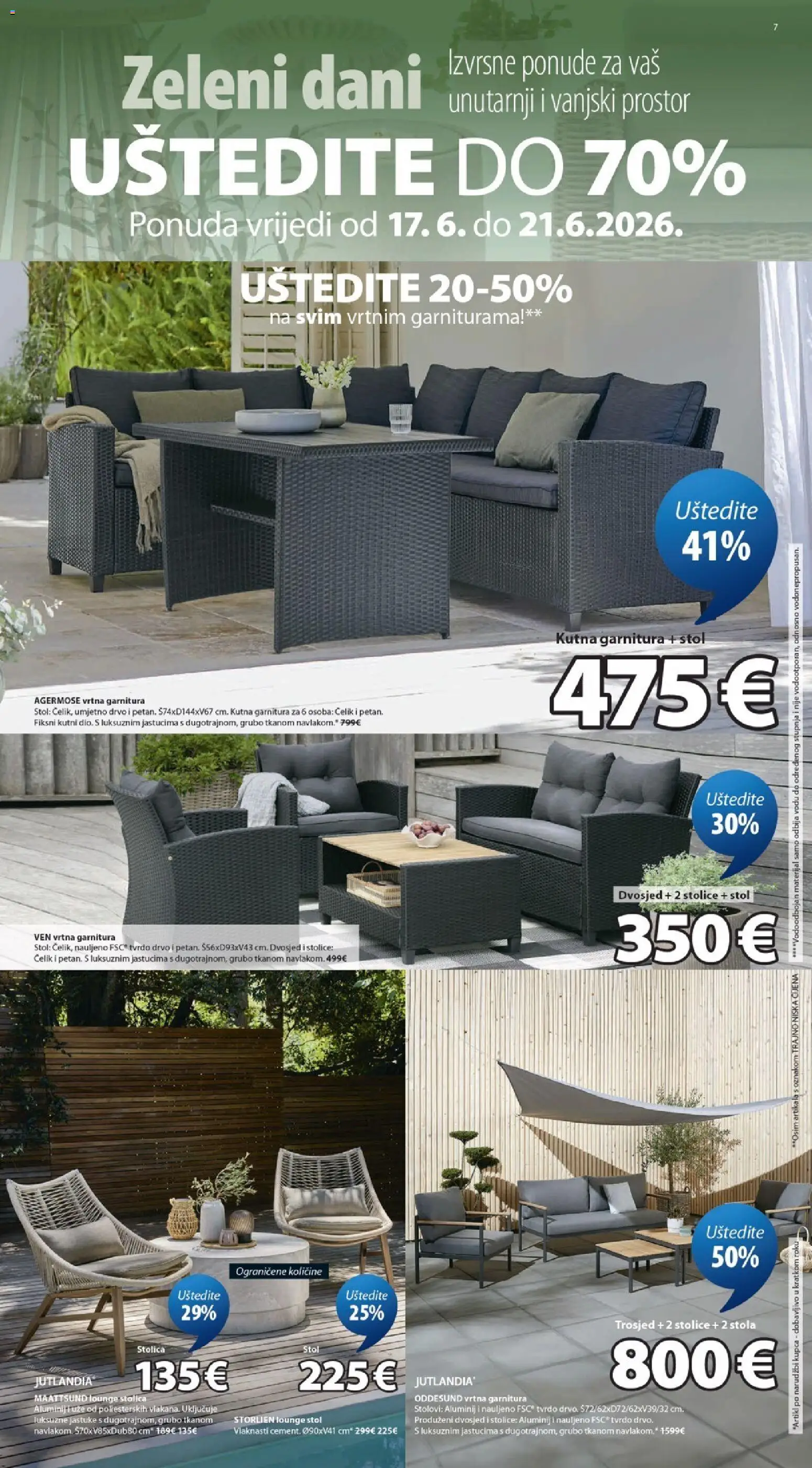 JYSK katalog | vrijedi od 17.06.2026 | Stranica: 7 | Proizvodi: Stolica, Vrtna garnitura, Kutna garnitura, Dvosjed