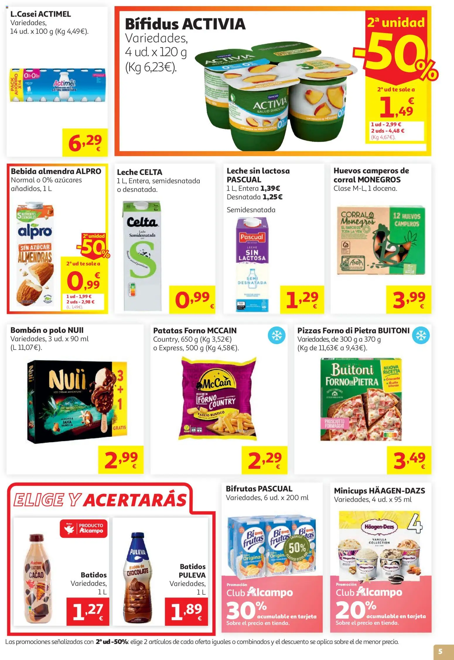 Alcampo Superstore No Litoral │ válido desde el 29/07/2026 | Página: 5 | Productos: Leche sin lactosa, Leche, Chocolate, Té