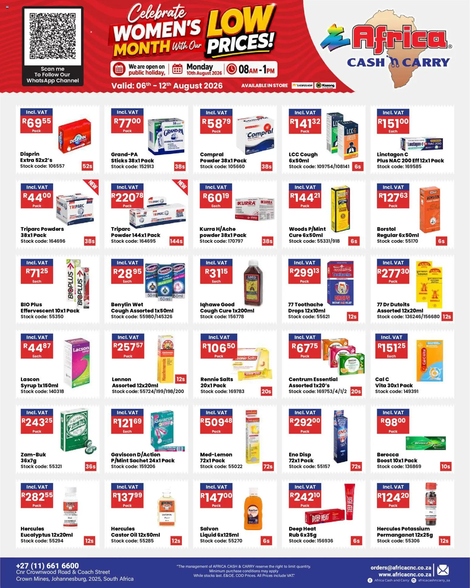New Africa Cash & Carry catalogue – valid from 06/08/2026 | Page: 10 | Products: Oil, Powder, Stock, Syrup