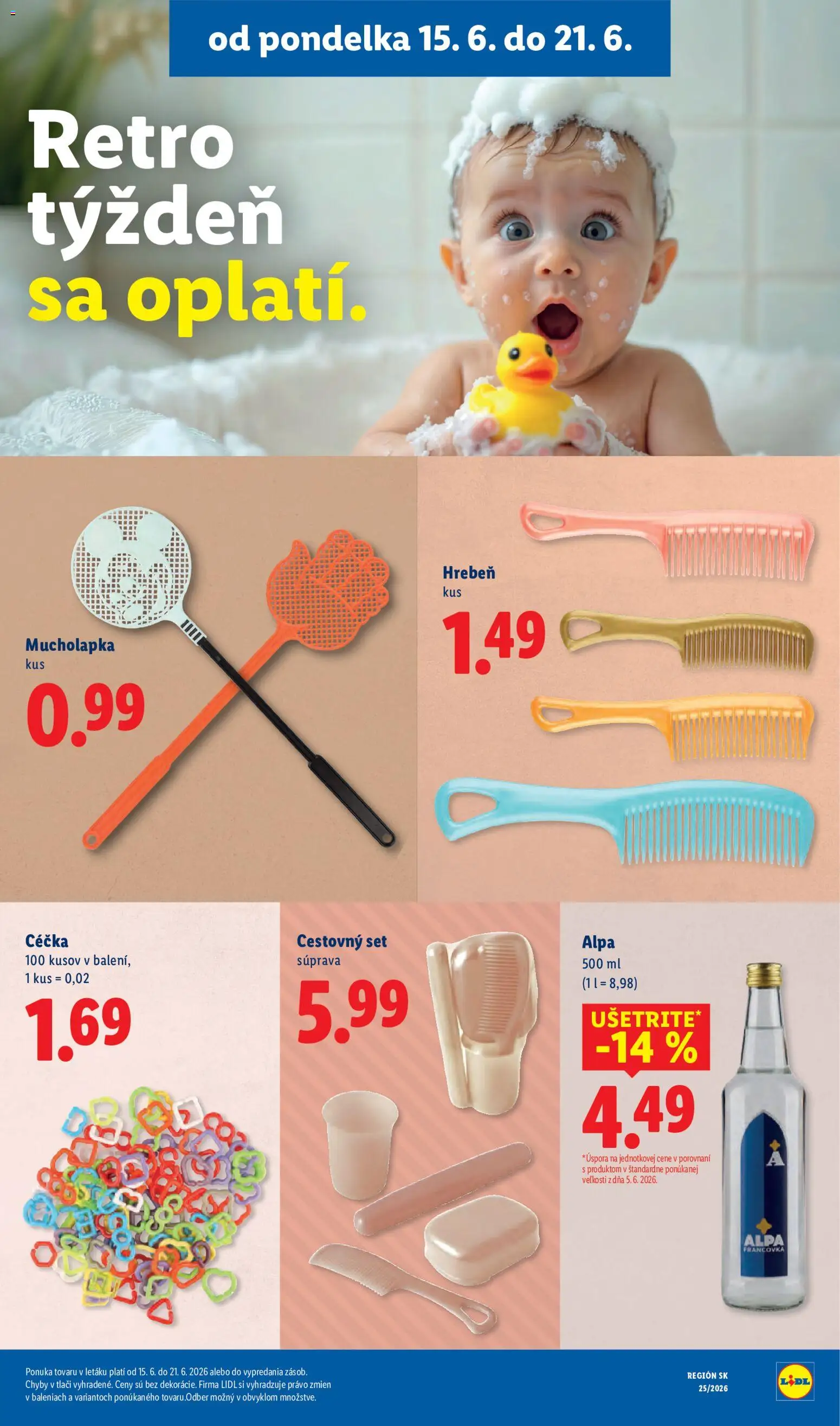Nové Lidl akcie – leták je platný od 15.06.2026 | Strana: 25 | Produkty: Hrebeň, Alpa
