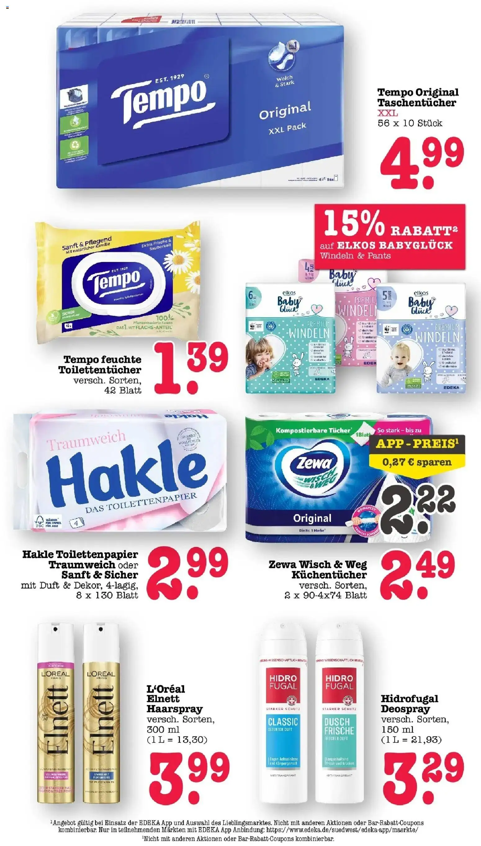 Edeka prospekt Bühlertal – gültig ab 22.06.2026 | Seite: 60 | Produkte: Zewa, Haarspray, Tempo, Toilettenpapier