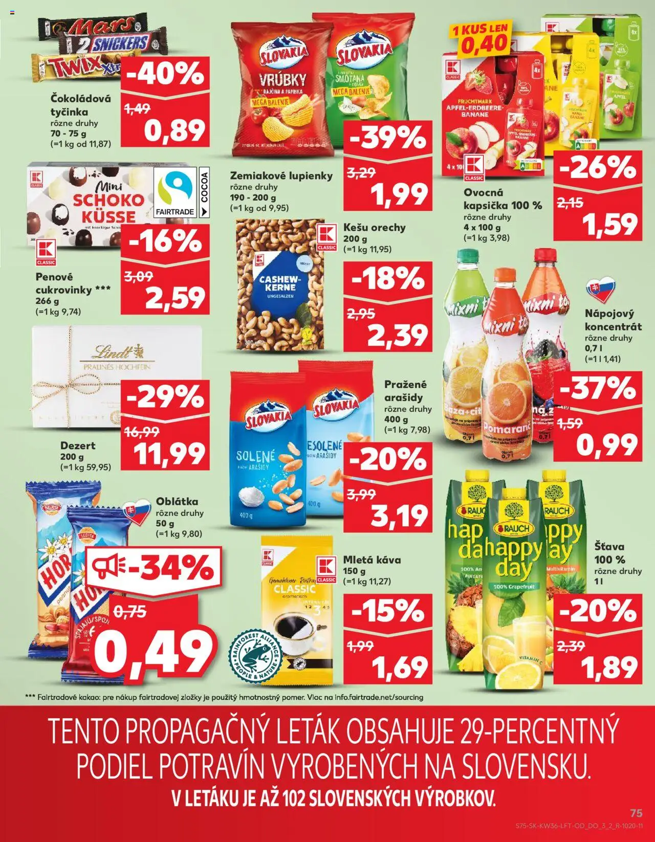 Nové Kaufland akcie – leták je platný od 04.09.2025 | Strana: 75 | Produkty: Paprika, Smotana, Orechy, Arašidy