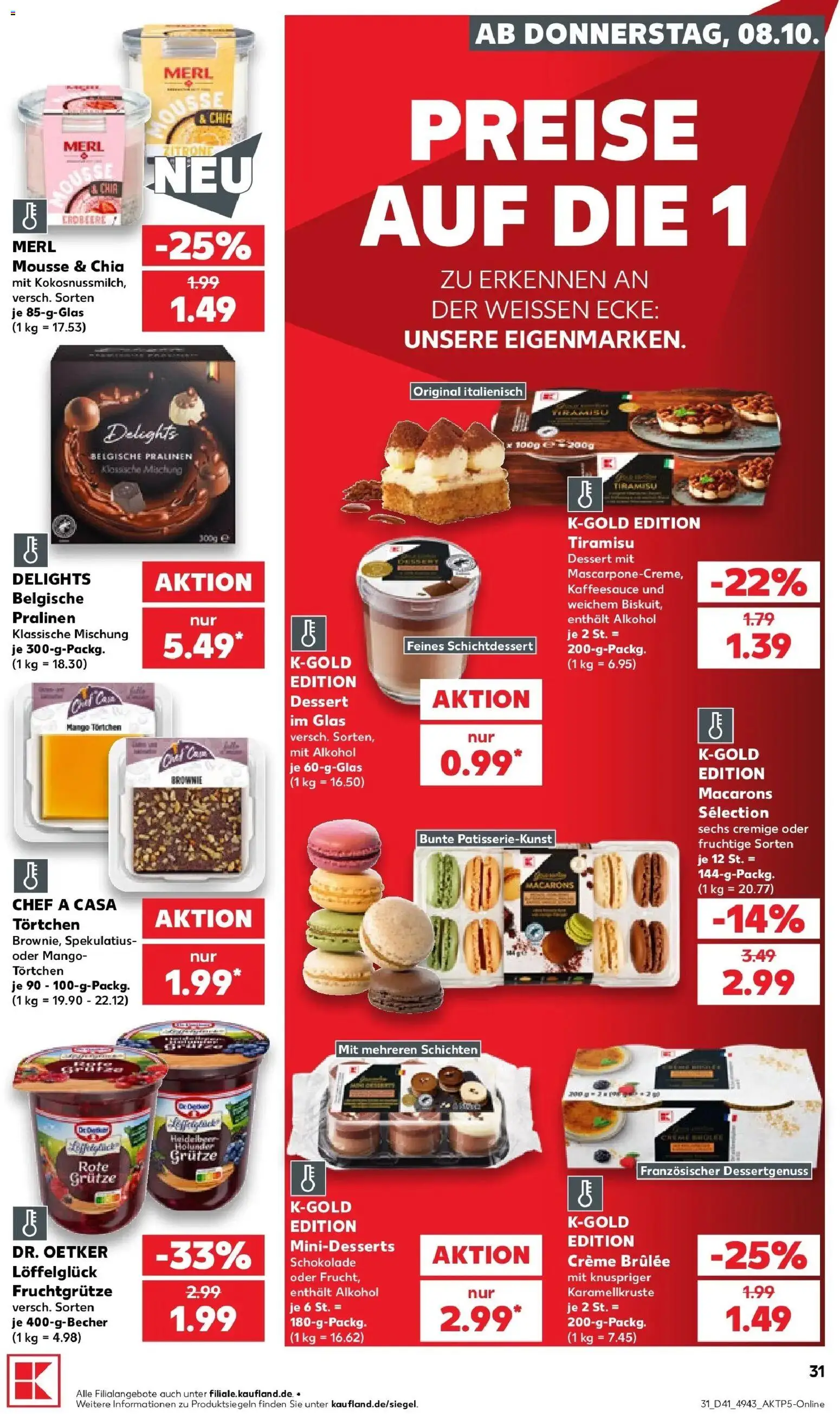 Prospekt Kaufland ab 05.10.2026 » Angebote Online zum Blättern | Seite: 41 | Produkte: Schokolade, Creme, Creme brulee, Mango