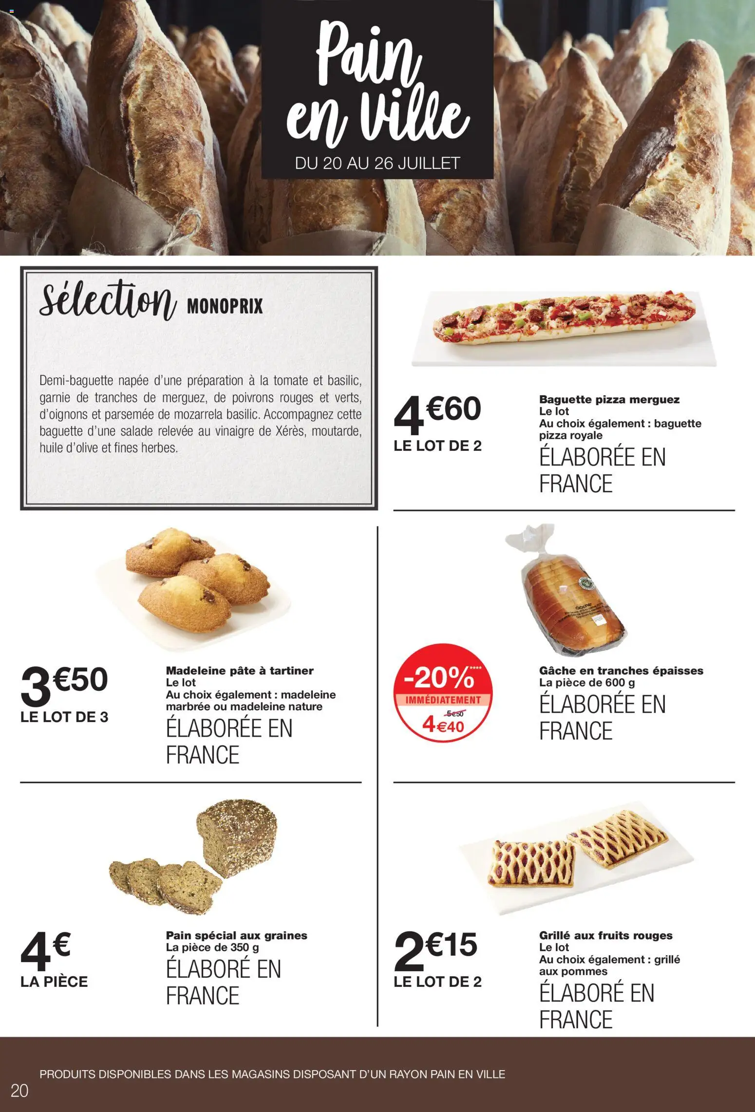 {H1} | Page: 20 | Produits: Salade, Huile D'olive, Vinaigre, Pizza