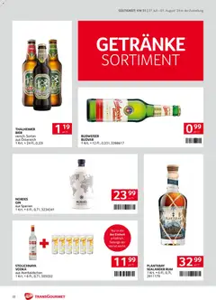 Transgourmet Zustellaktion ab 27.07.2026 gültig | Seite: 22 | Produkte: Bier