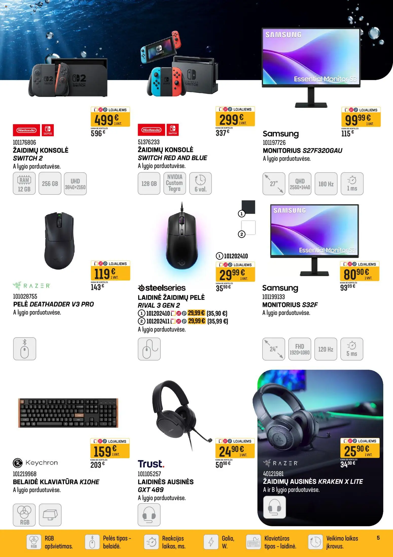 Senukai akcijos nuo 2026.07.29 | Puslapis: 5 | Prekių: Monitorius, Pelė, Klaviatūra, Ausinės