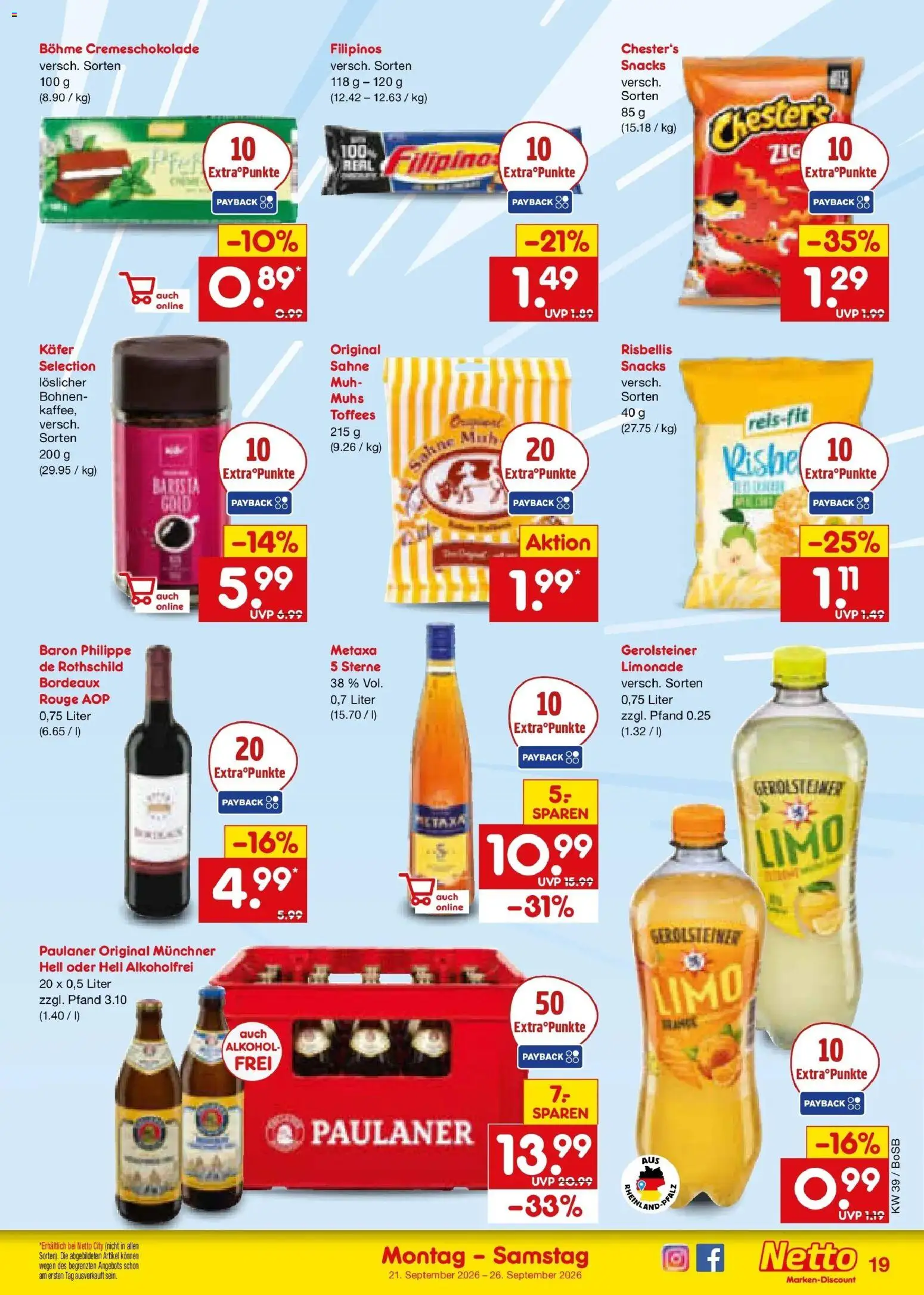 Netto Marken-Discount Prospekt Bochum – gültig ab 21.09.2026 | Seite: 27 | Produkte: Metaxa, Alkohol, Paulaner, Gerolsteiner