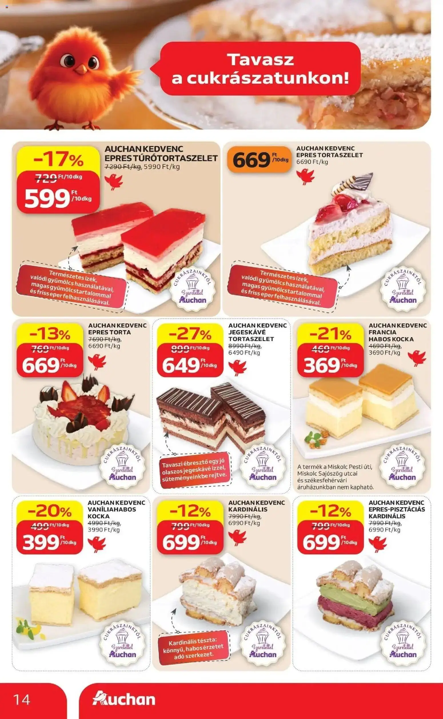 Auchan akciós ujság - amely érvényes a következő dátumtól: 09.04.2026 | Oldal: 14 | Termékek: Gyümölcs, Jegeskávé, Tészta, Eper