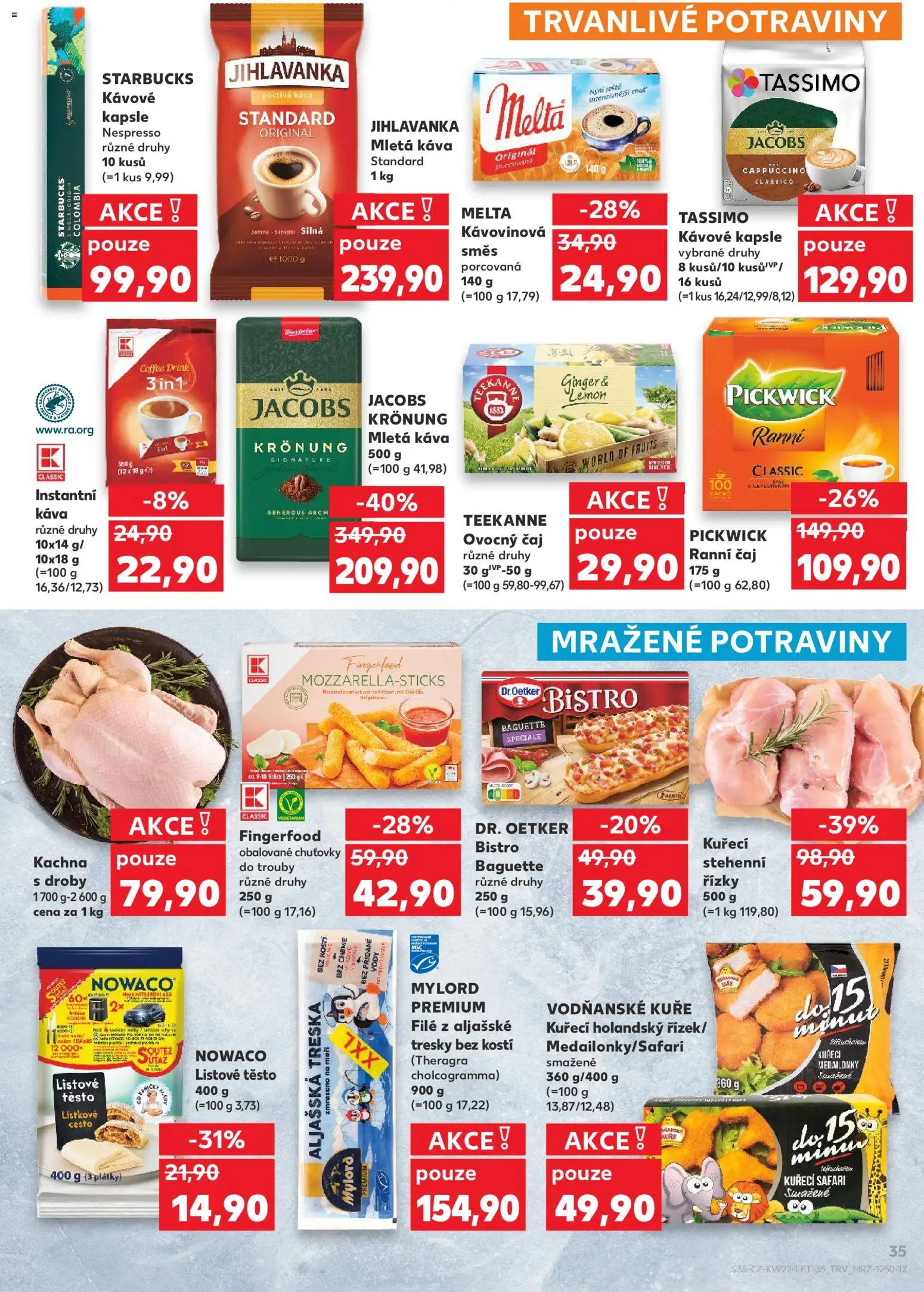 Kaufland leták - Chomutov od 27.05.2026 | Strana: 35 | Produkty: Aljašská treska, Treska, Listové těsto, Jacobs Kronung