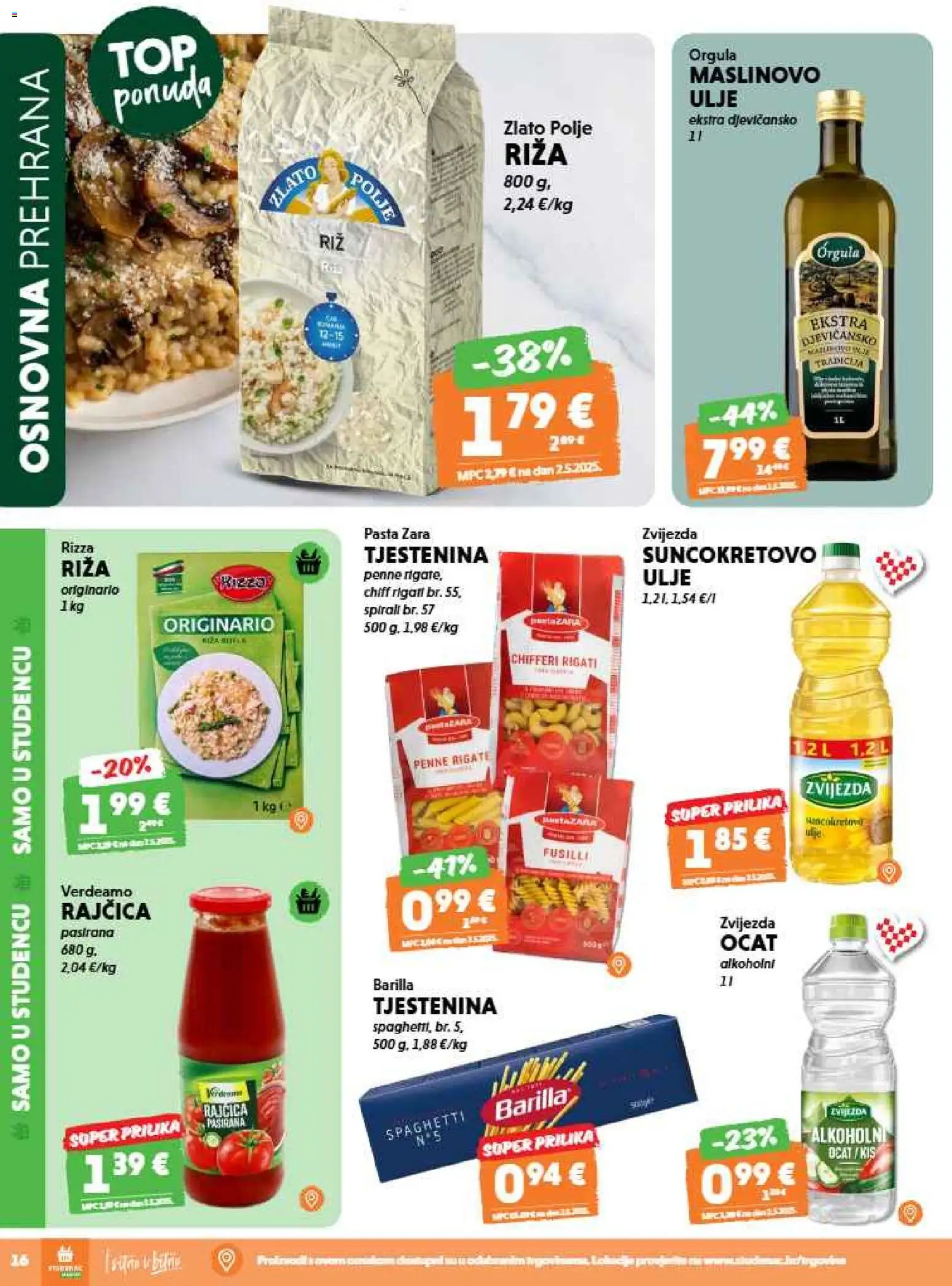 Studenac katalog | vrijedi od 12.08.2026 | Stranica: 16 | Proizvodi: Ulje, Ocat, Pasta, Rajčica