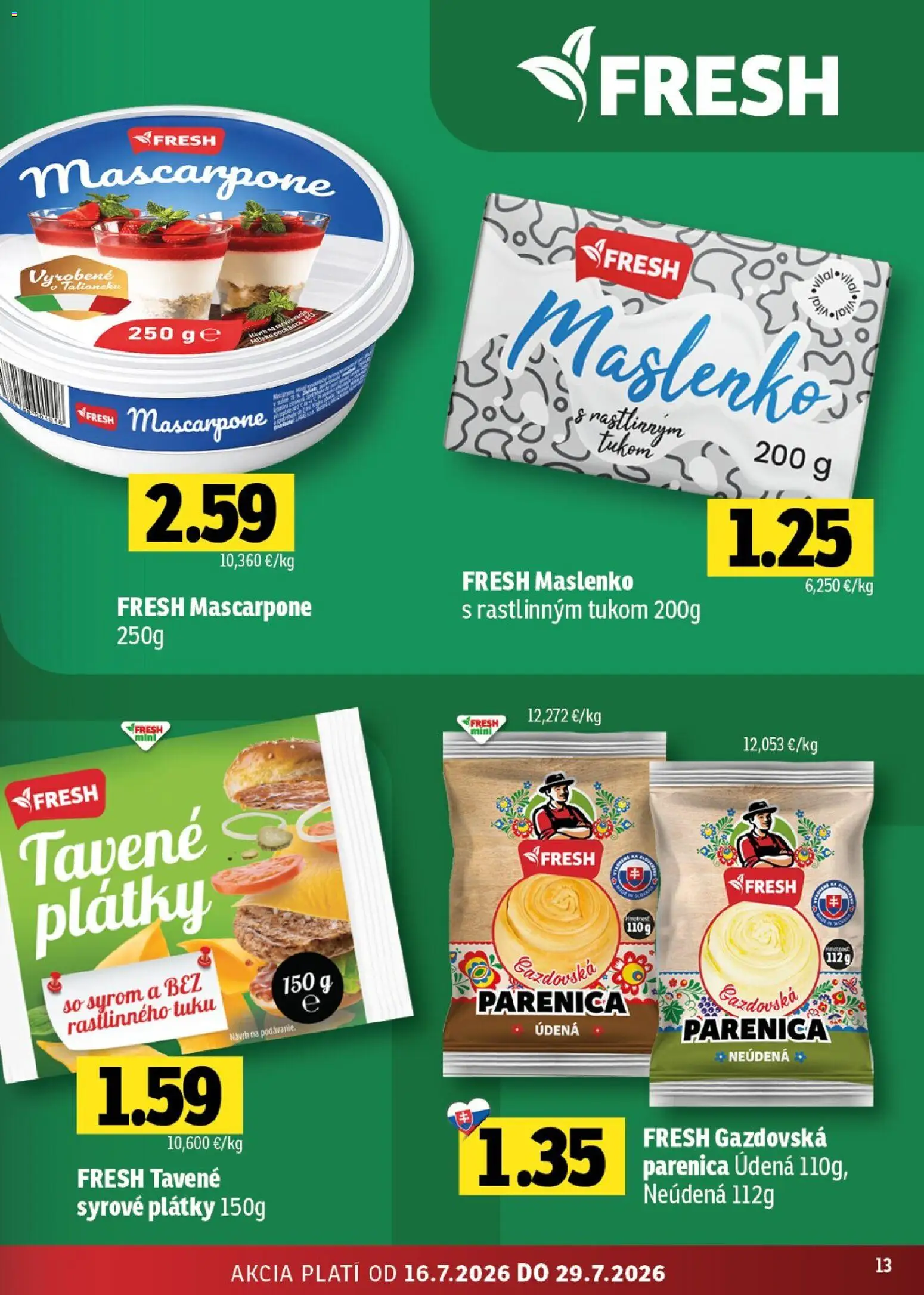 Nové Fresh akcie – leták je platný od 16.07.2026 | Strana: 13