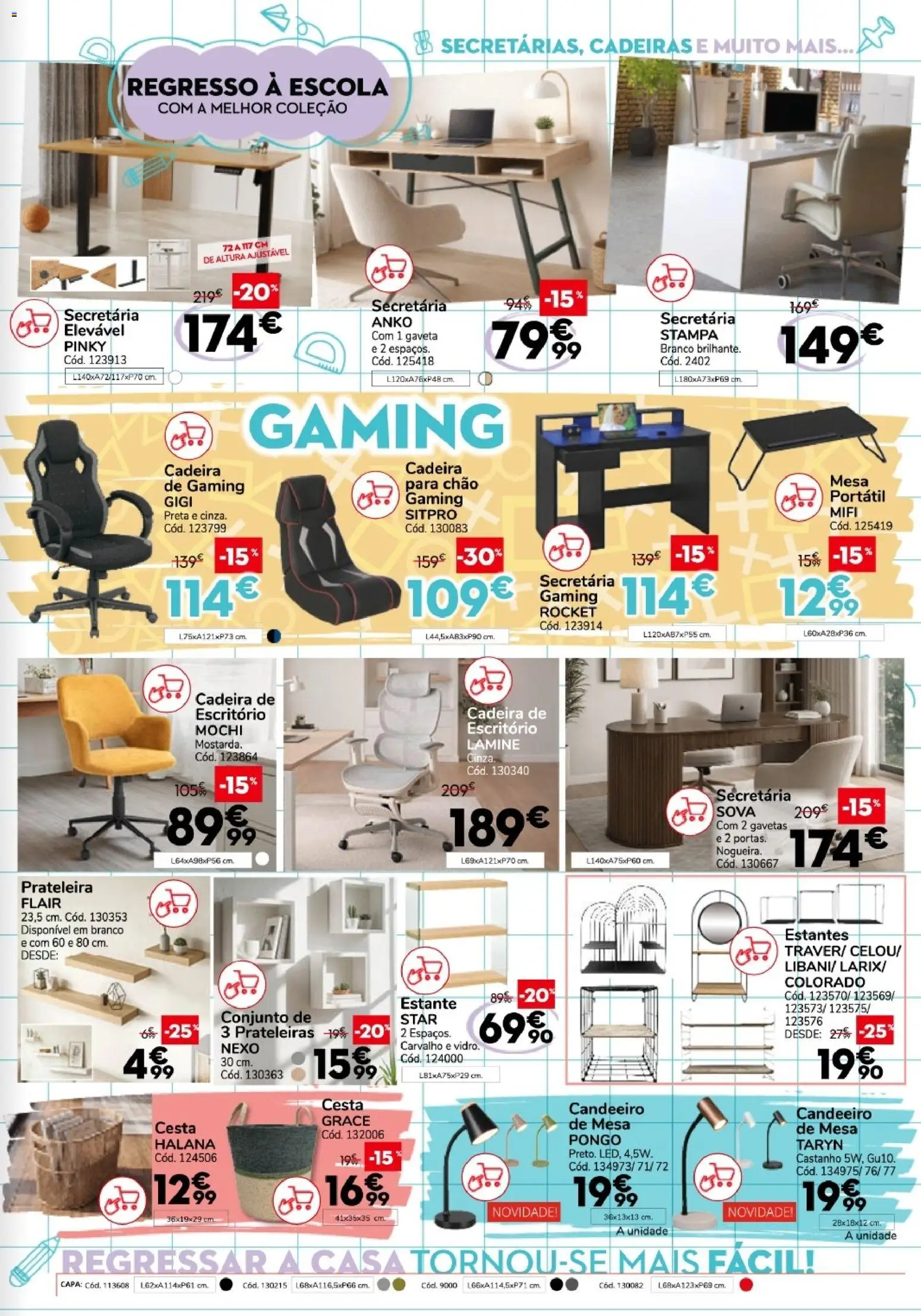 Conforama folheto │ válido de 27/08/2026 | Página: 7 | Produtos: Cadeiras, Cadeira de escritório, Prateleira, Cesta