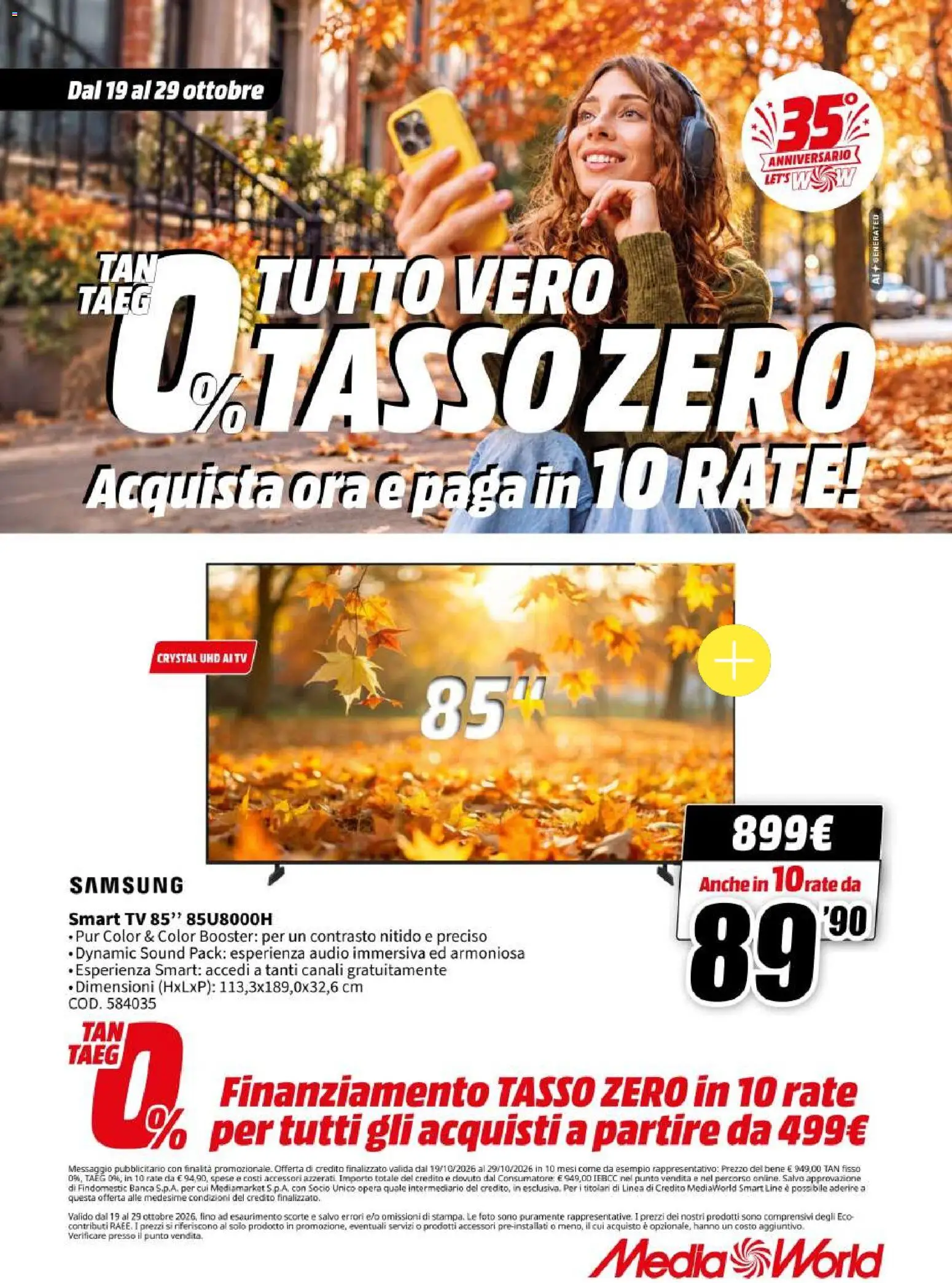 Volantino Media World del 19/10/2026 | Pagina: 41 | Prodotti: smart TV, TV, Audio, Samsung