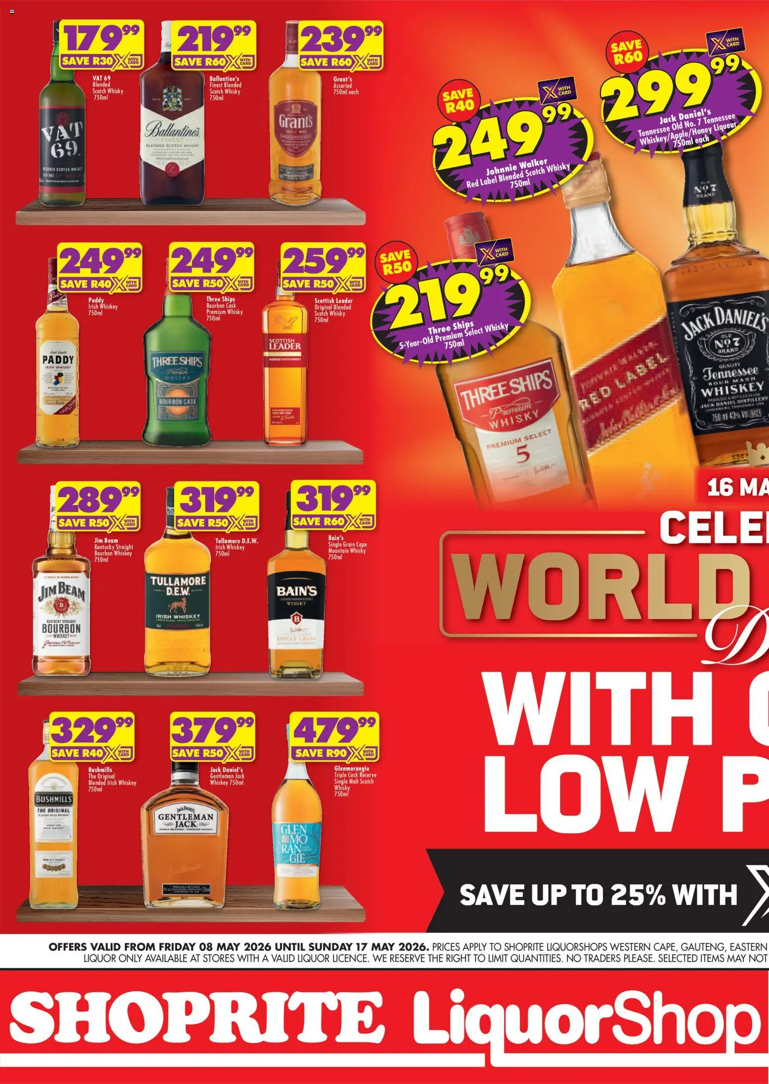 New Shoprite catalogue – valid from 08.05.2026 | Page: 1 | Products: Case, Bourbon, Whiskey