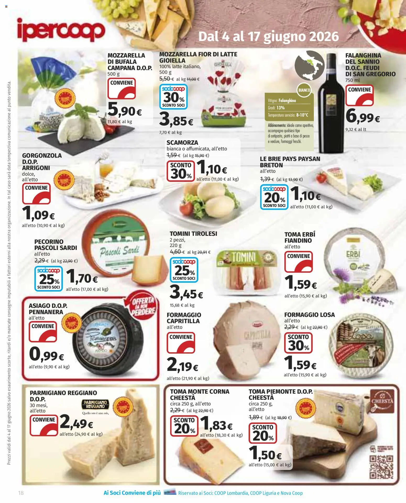 Volantino Ipercoop del 04.06.2026 | Pagina: 18 | Prodotti: Data, Parmigiano, Pecorino, Aperitivo