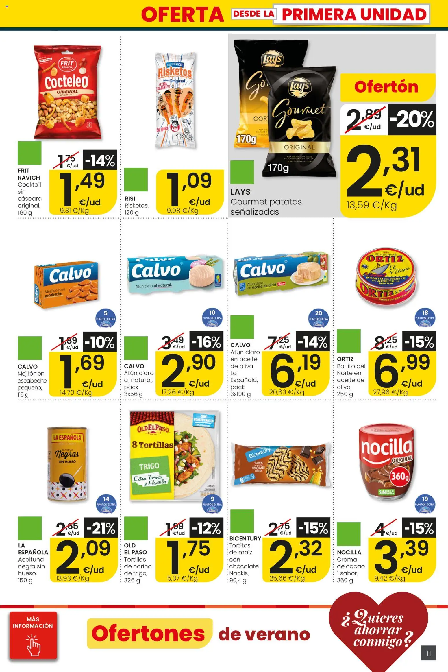 Eroski Ofertones de verano │ válido desde el 28.05.2026 | Página: 11 | Productos: Aceite, Chocolate, Crema, Φρυγανιές σικάλεως