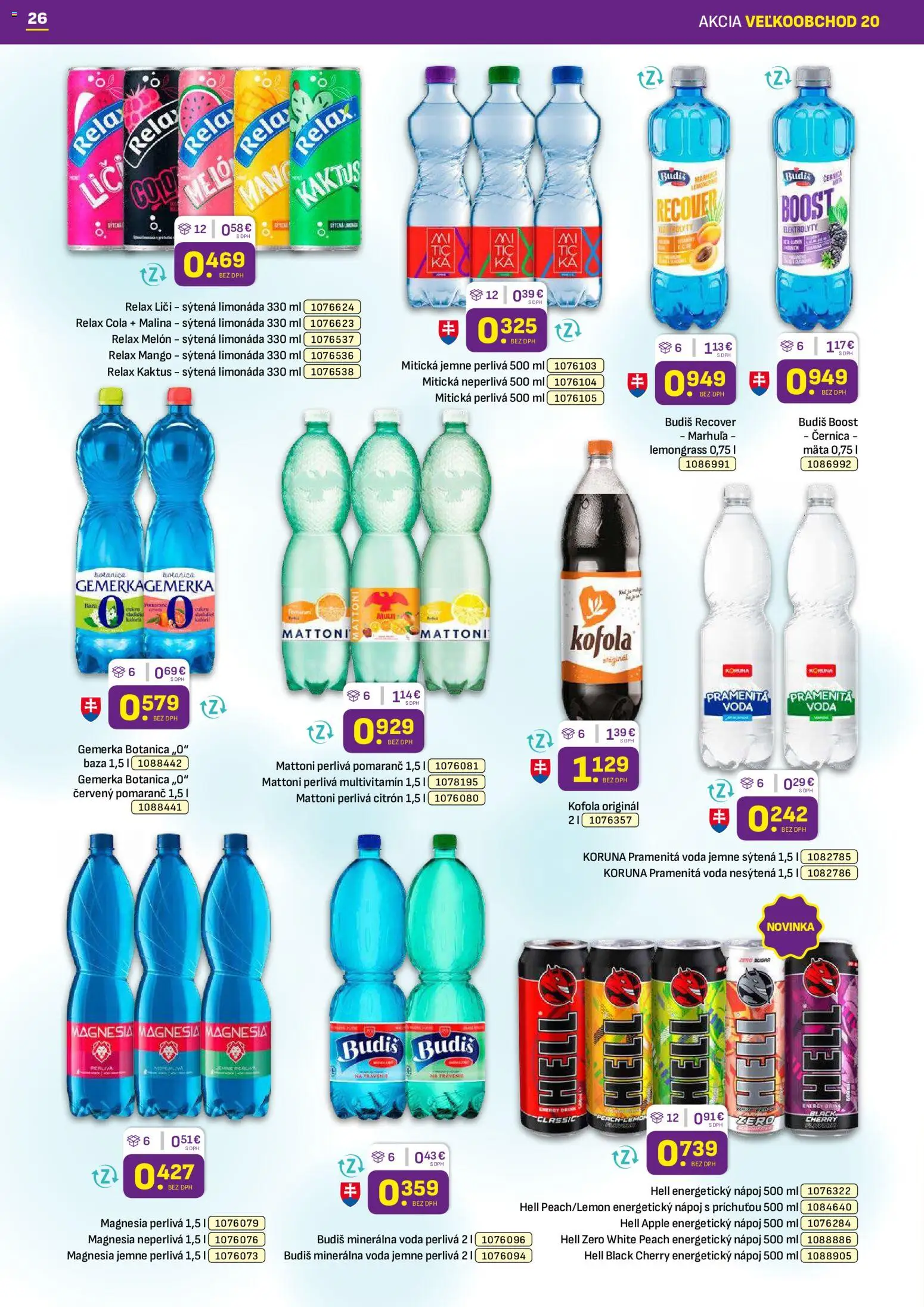 Nové Libex akcie – leták je platný od 05.10.2026 | Strana: 26 | Produkty: Kofola, Budiš, Magnesia, Limonáda