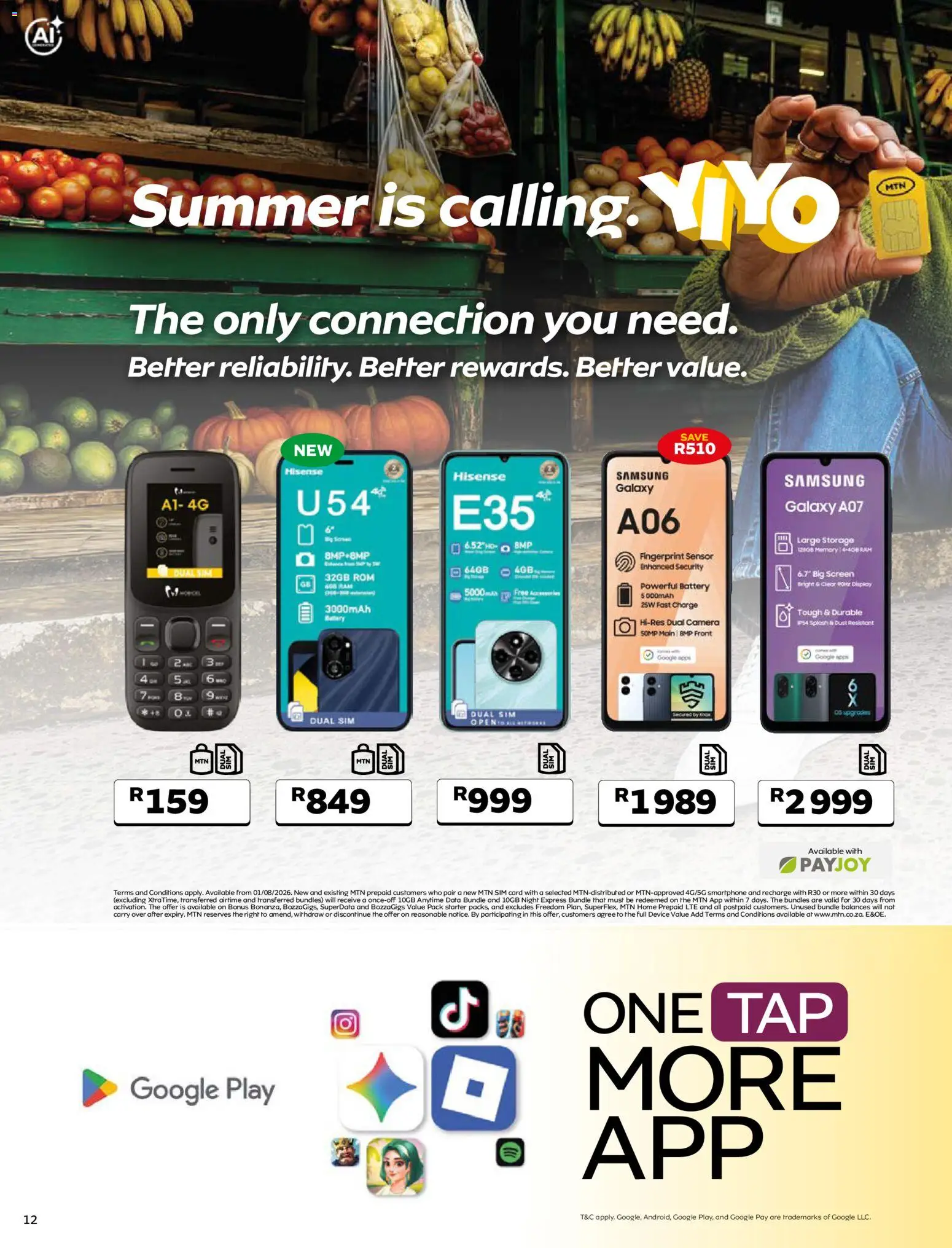 New MTN catalogue – valid from 07/10/2026 | Page: 12 | Products: Sim, Smartphone, Camera, Battery