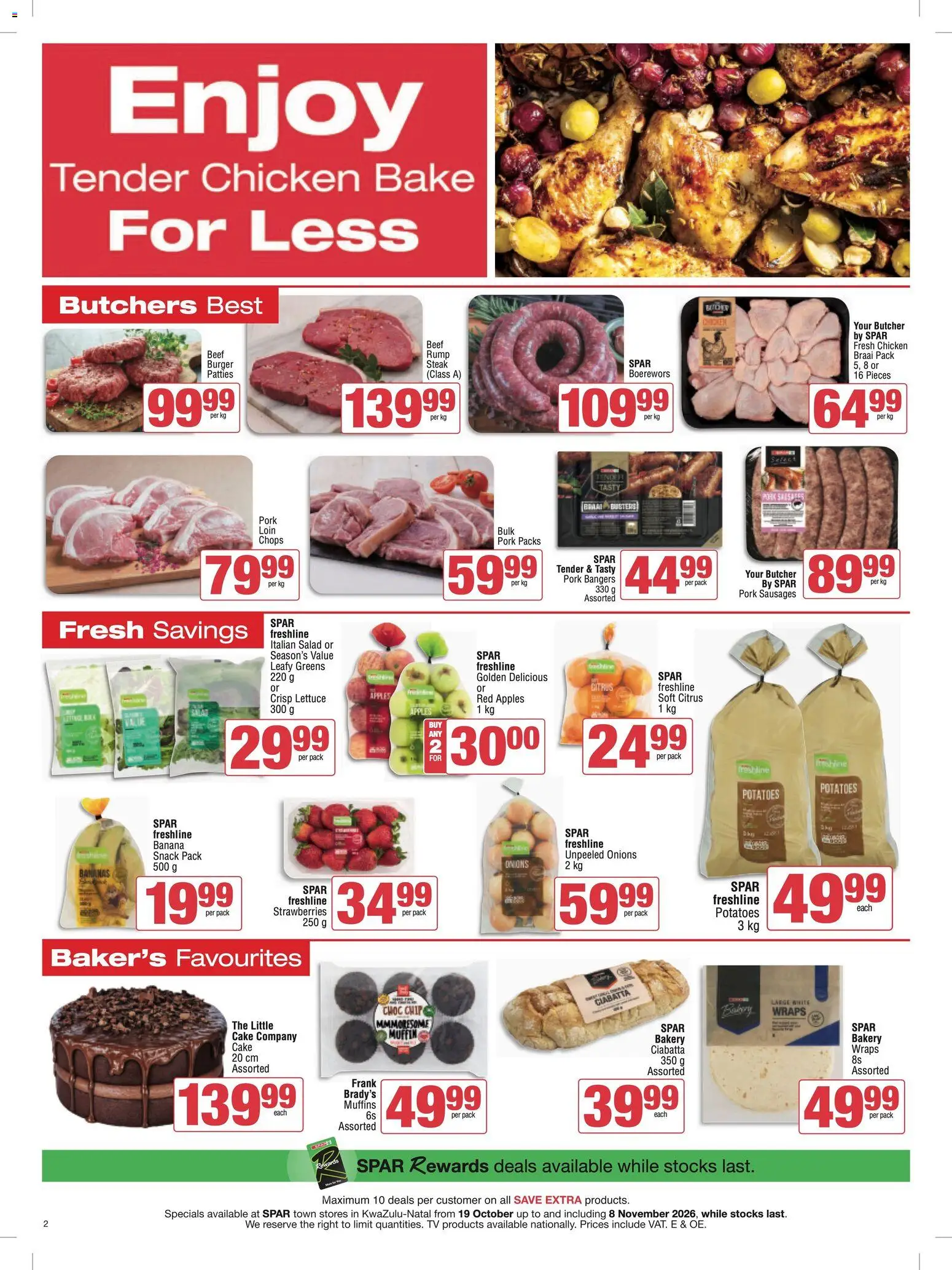 New Spar catalogue – valid from 19/10/2026 | Page: 2 | Products: Muffins, TV, Beef, Onions