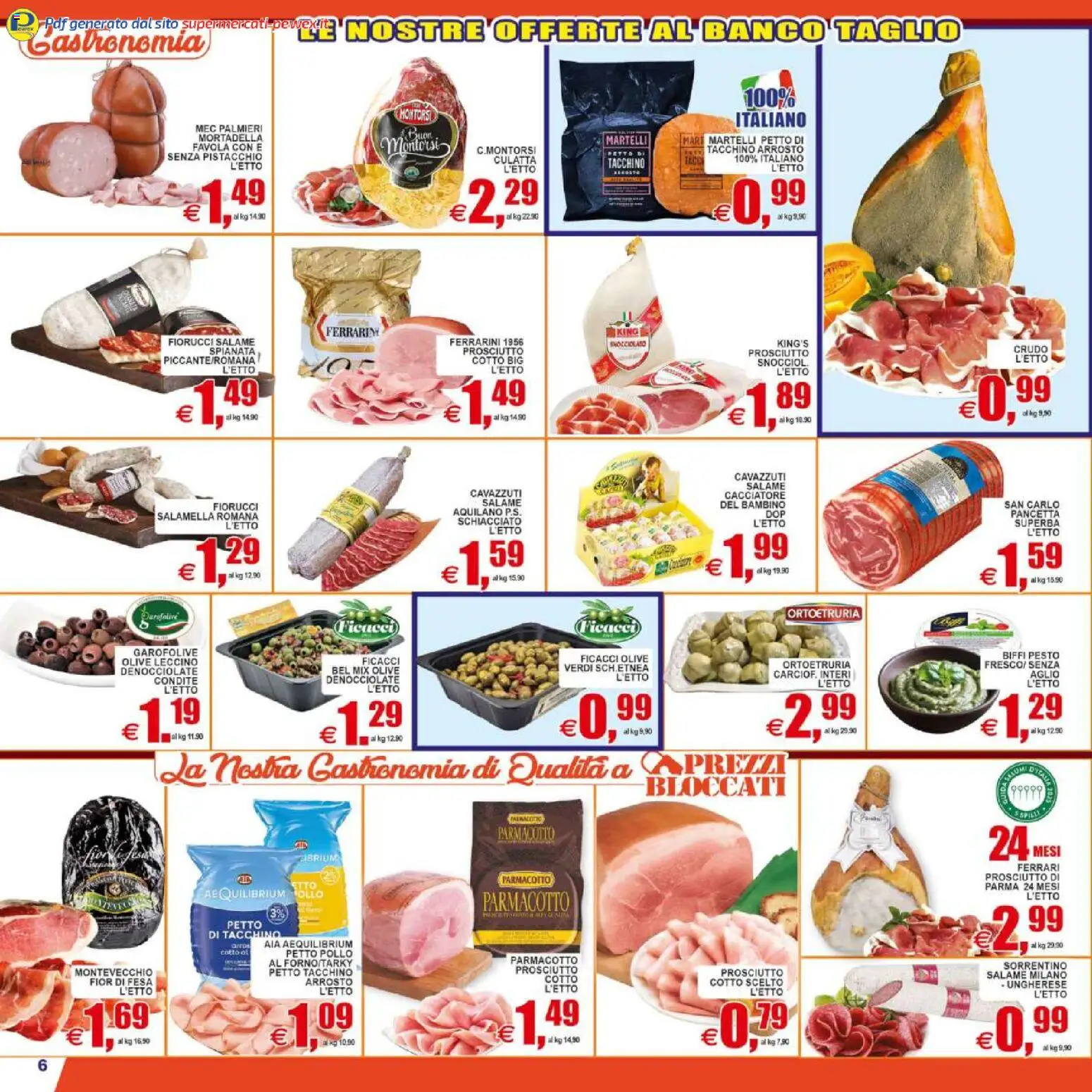 Volantino Pewex del 08.05.2026 | Pagina: 6 | Prodotti: Salame, Pollo, Olive, Prosciutto