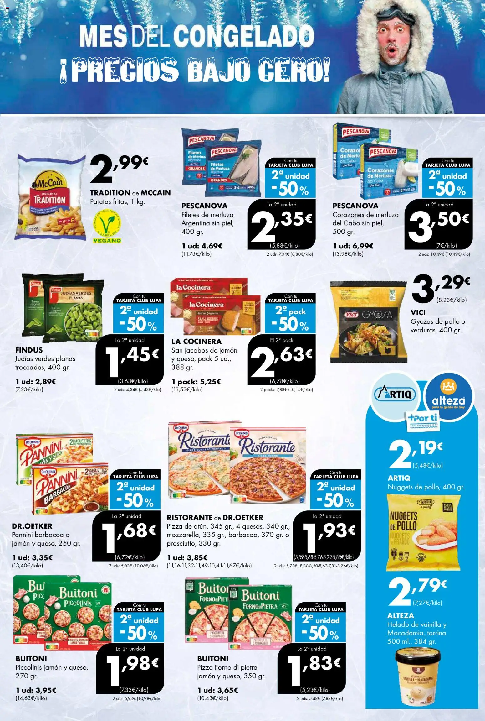 Lupa Supermercados folleto │ válido desde el 05.03.2026 | Página: 9 | Productos: Queso, Jamón, Filetes de merluza, Helado