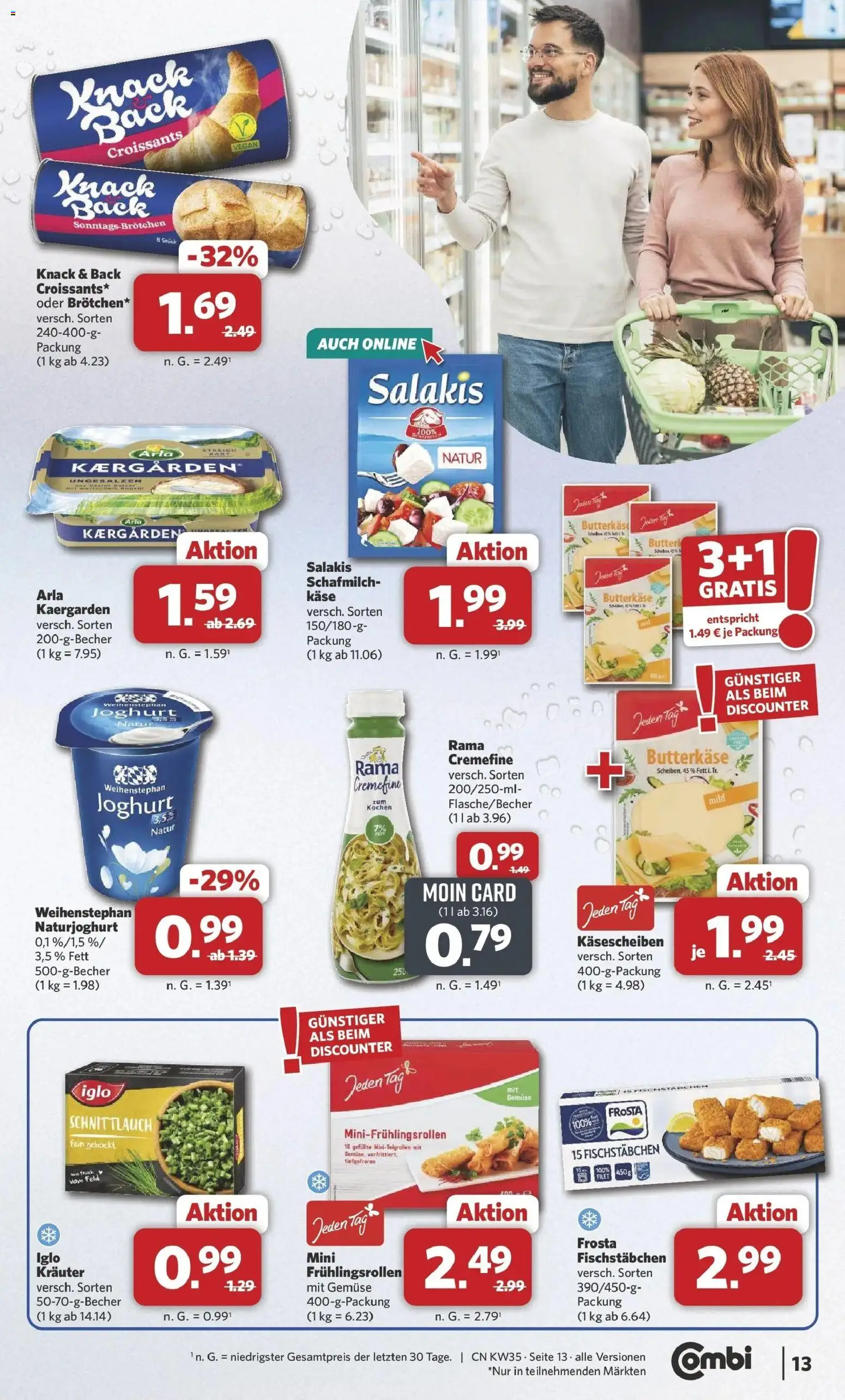Combi Prospekt Celle (ab 24.08.2026) zum Blättern | Seite: 15 | Produkte: Joghurt, Rama cremefine, Fischstabchen, Salakis