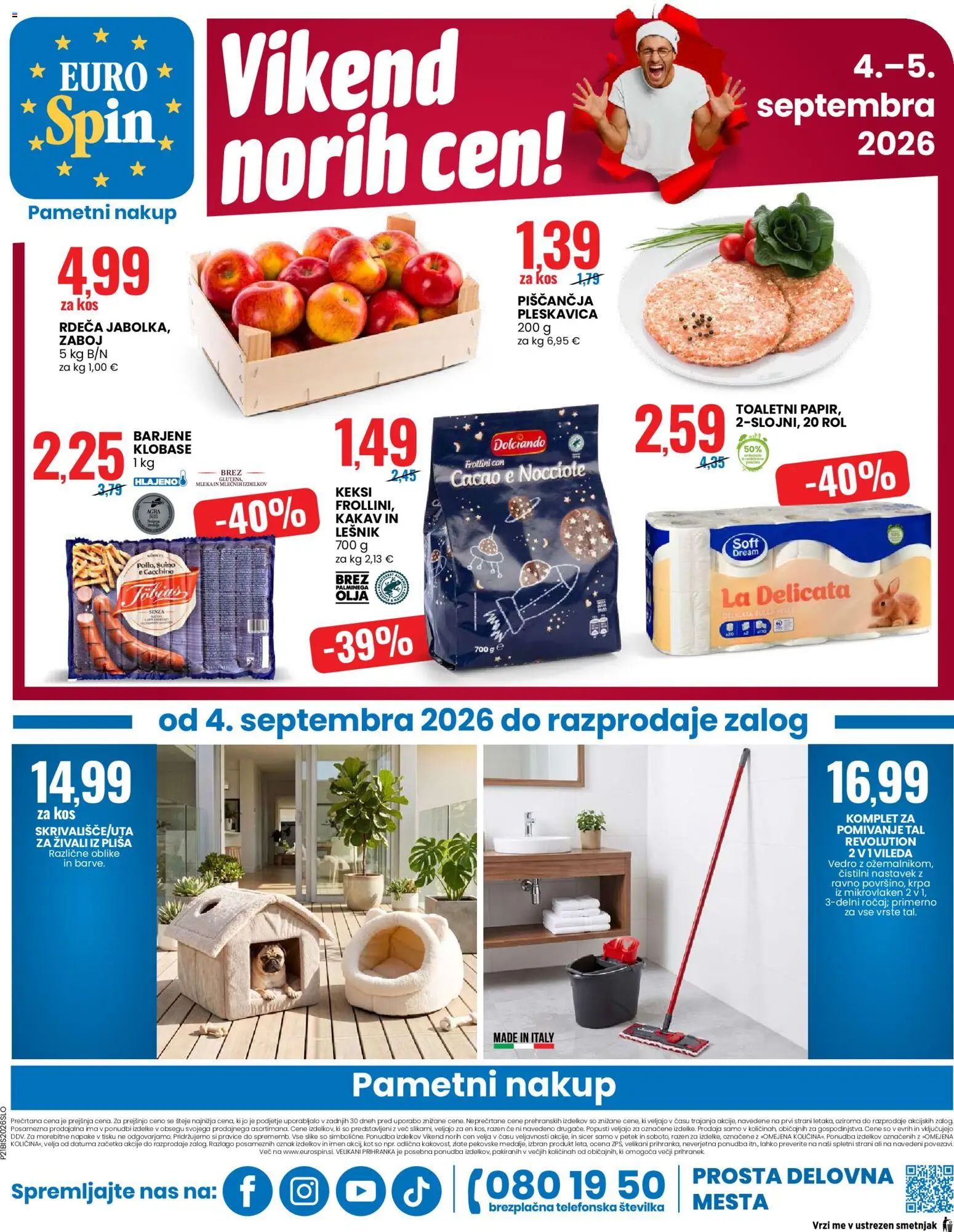 Novi Eurospin katalog ponudbe – veljaven od 03.09.2026 | Stran: 16 | Izdelki: Keksi, Kos, Zaboj, Vedro