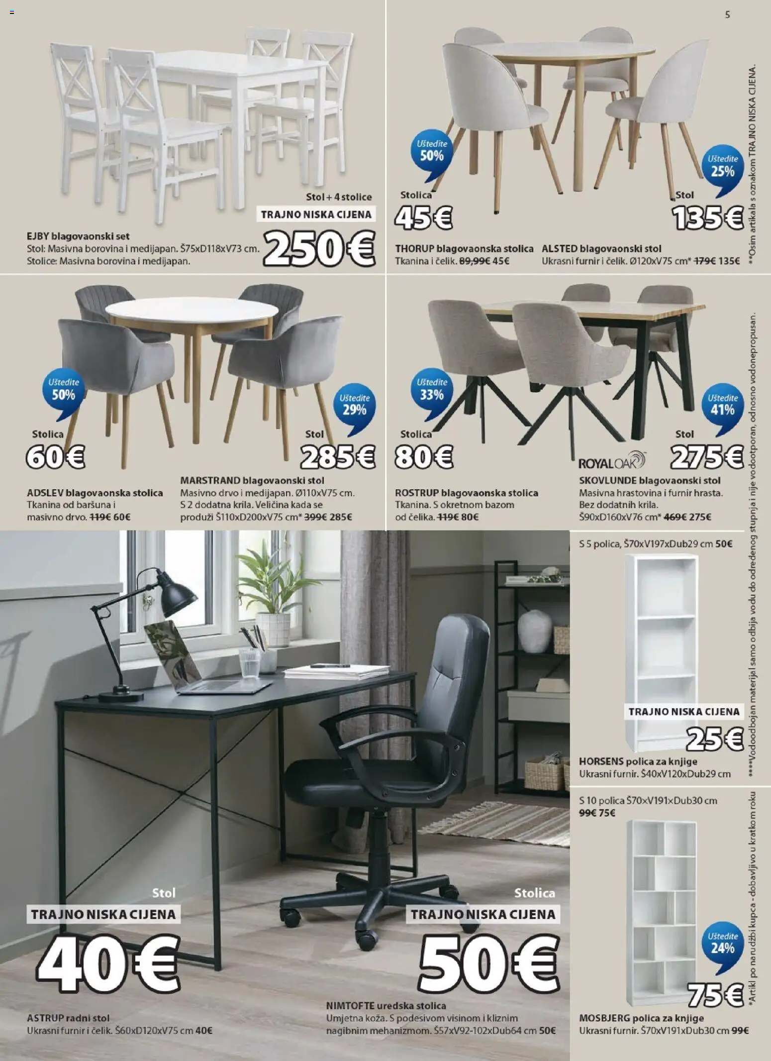 JYSK katalog | vrijedi od 18.05.2026 | Stranica: 5 | Proizvodi: Polica, Stolica, Radni stol, Blagovaonska stolica