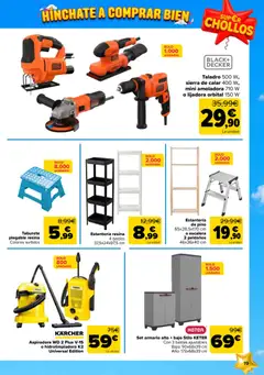 Vista previa Carrefour Super chollos válido desde el 06/10/2026 | Página: 19 | Productos: Hidrolimpiadora, Estantería, Taburete, Aspiradora