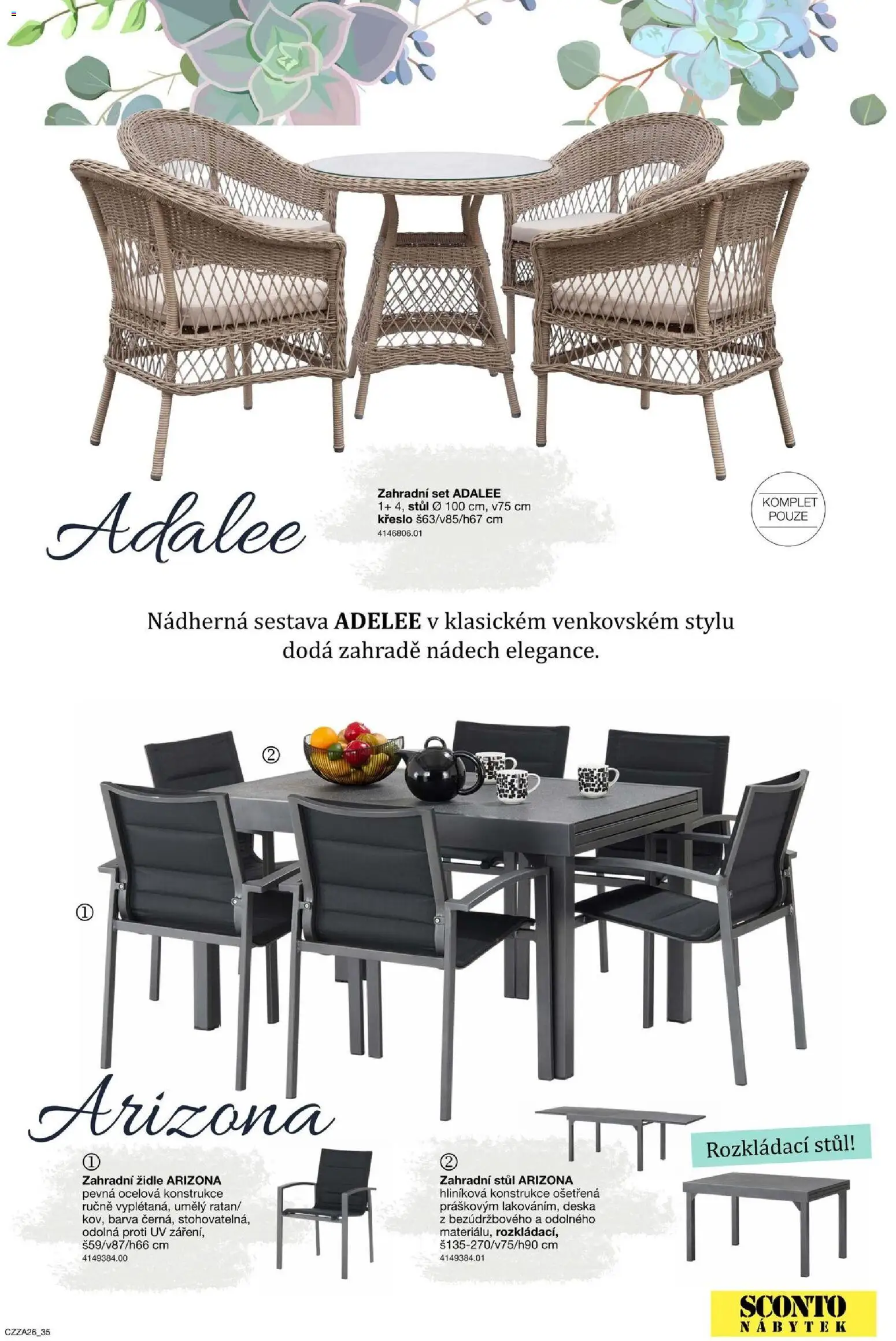 Sconto nábytek katalog - Zahradní speciál od 01.01.2026 | Strana: 35 | Produkty: Nábytek, Křeslo, Stůl, Židle