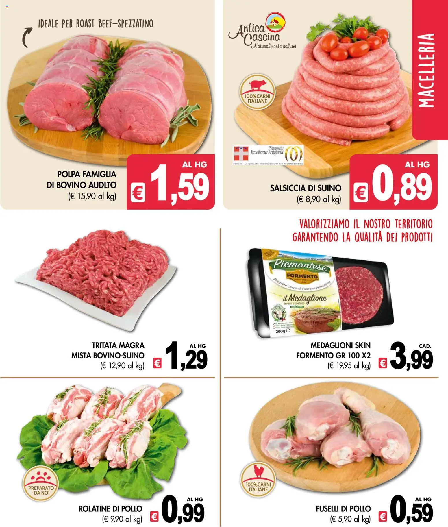 Volantino Presto Fresco del 08.06.2026 | Pagina: 3 | Prodotti: Bovino, Pollo, Suino, Salsiccia