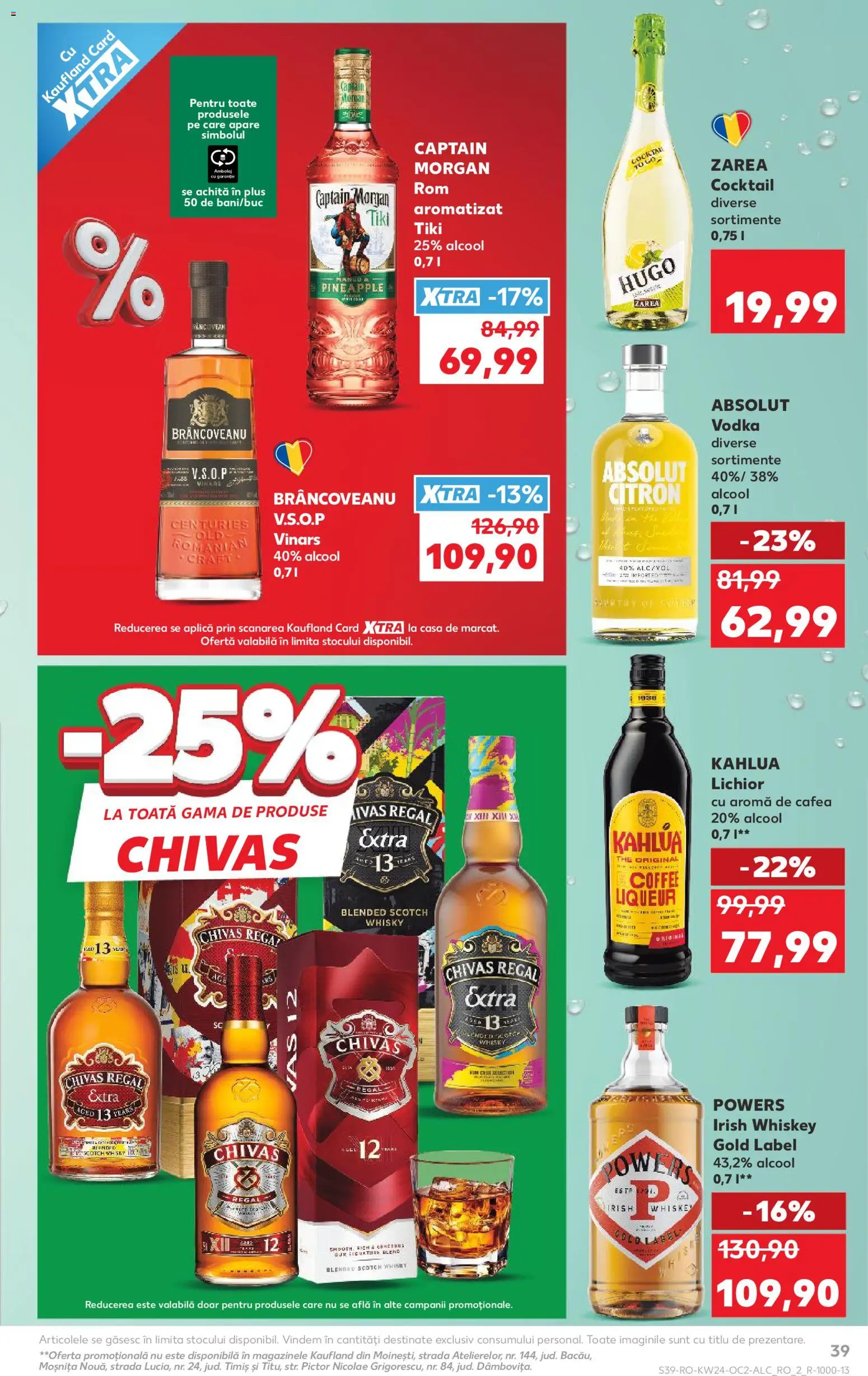 Noul catalog Kaufland – valabil de la 10.06.2026 | Pagină: 39 | Produse: Lichior, Cafea, Cocktail, Vodka
