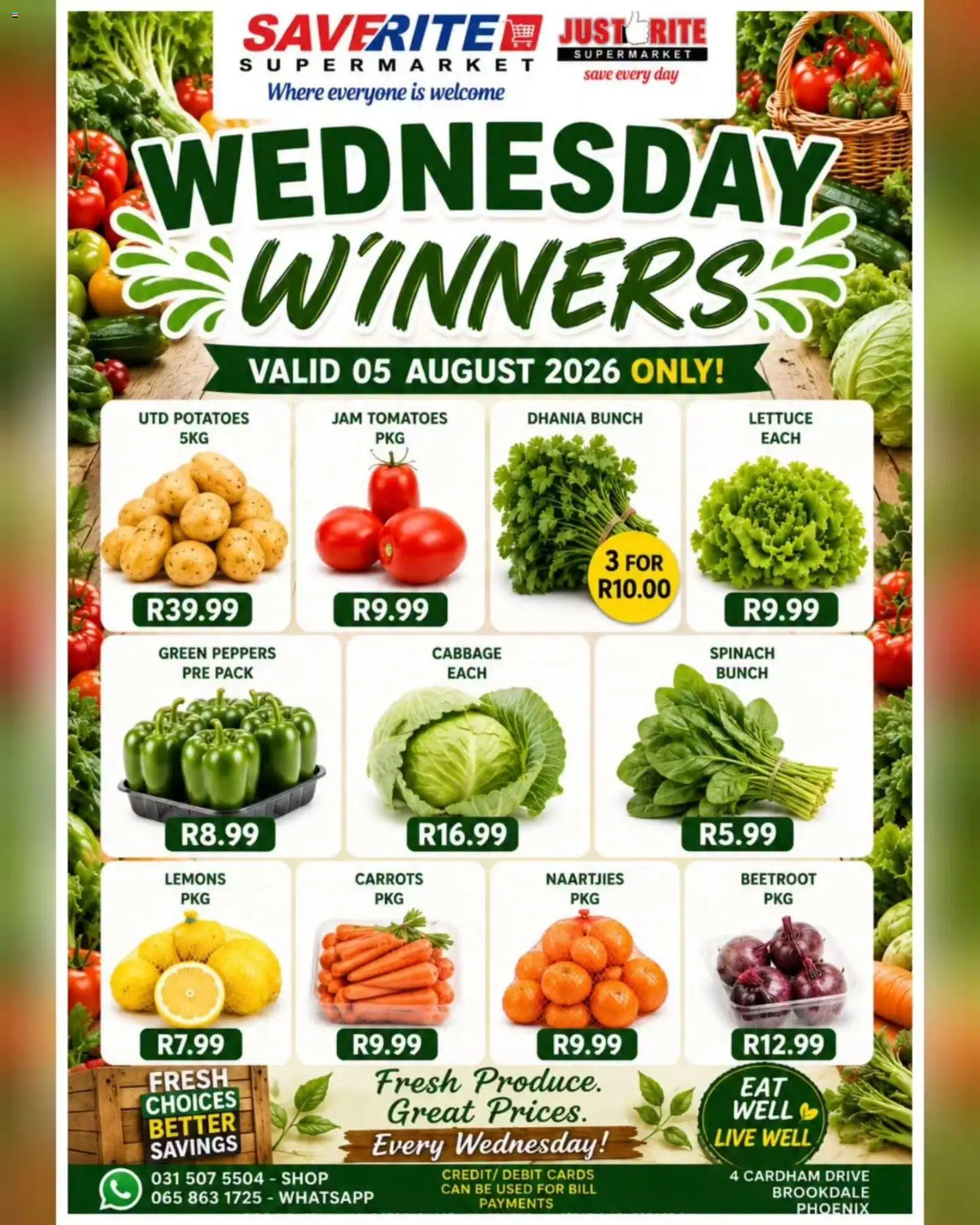 New Saverite catalogue – valid from 05/08/2026 | Page: 1 | Products: Jam, Tomatoes, Carrots, Lettuce